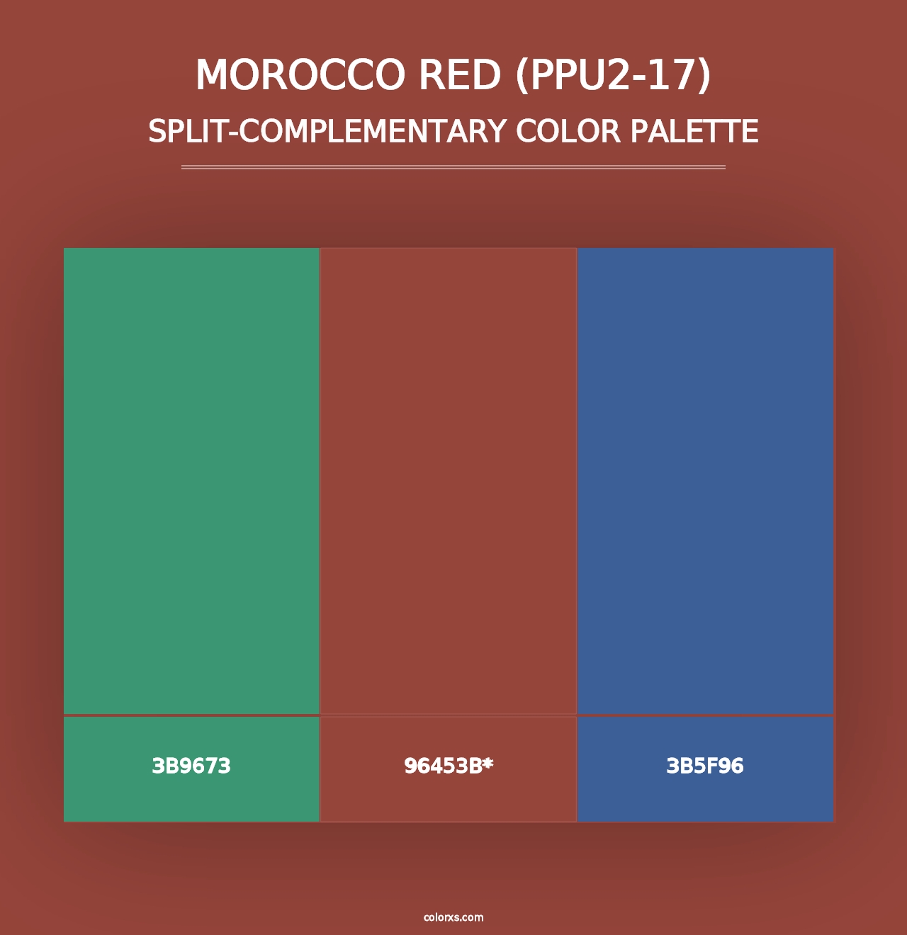 Morocco Red (PPU2-17) - Split-Complementary Color Palette