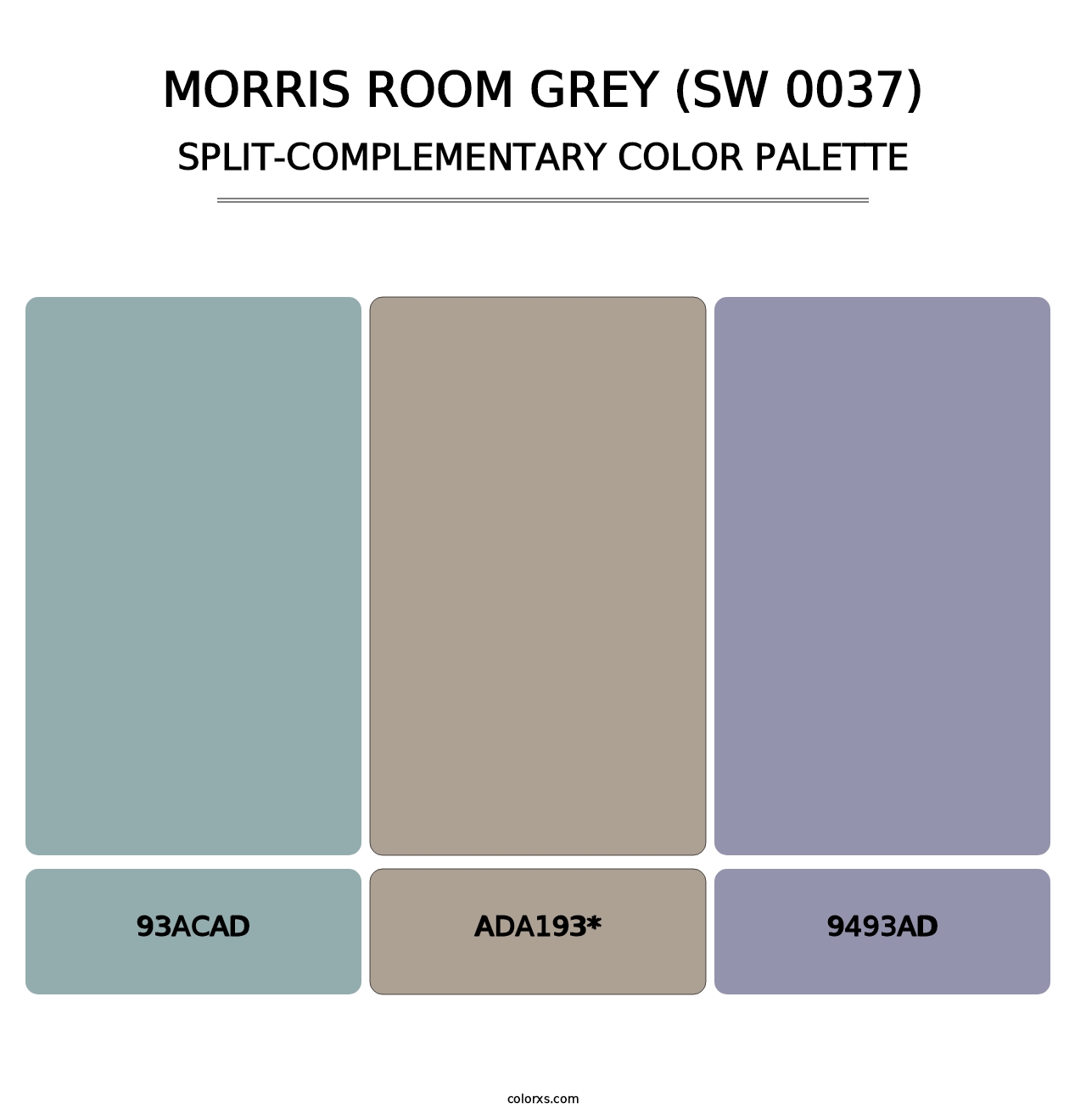 Morris Room Grey (SW 0037) - Split-Complementary Color Palette