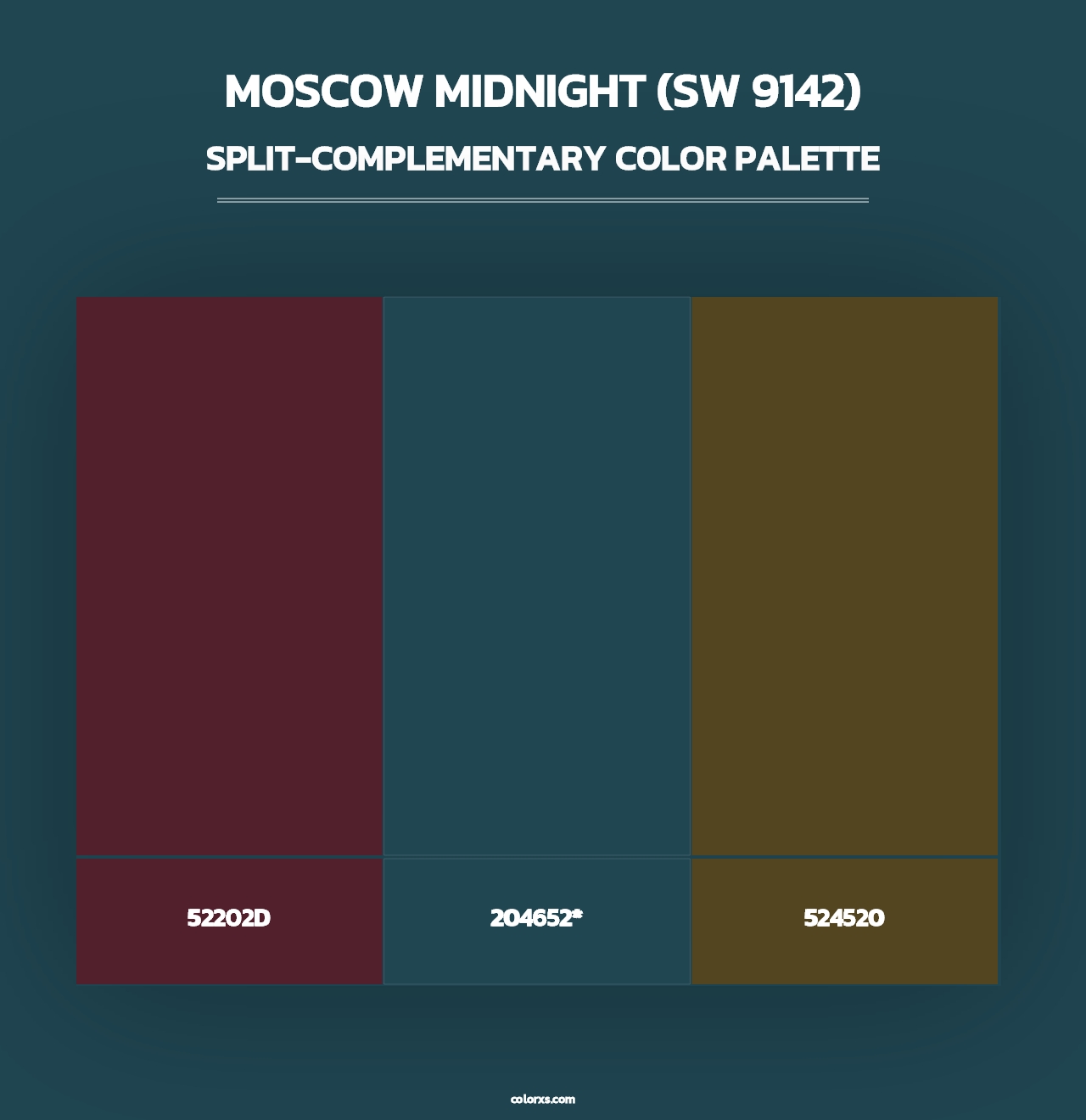 Moscow Midnight (SW 9142) - Split-Complementary Color Palette