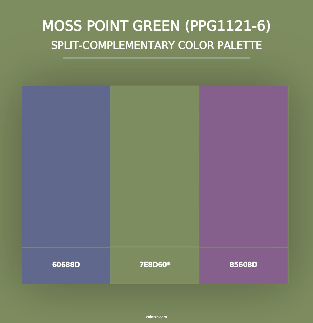 Moss Point Green (PPG1121-6) - Split-Complementary Color Palette