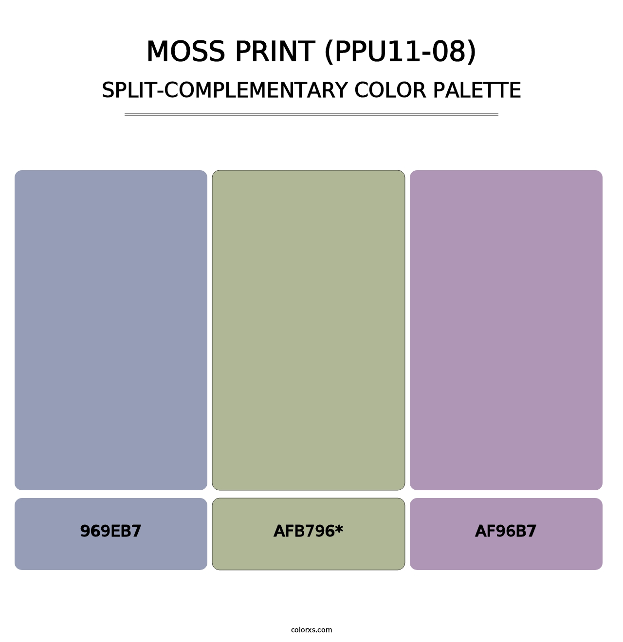 Moss Print (PPU11-08) - Split-Complementary Color Palette