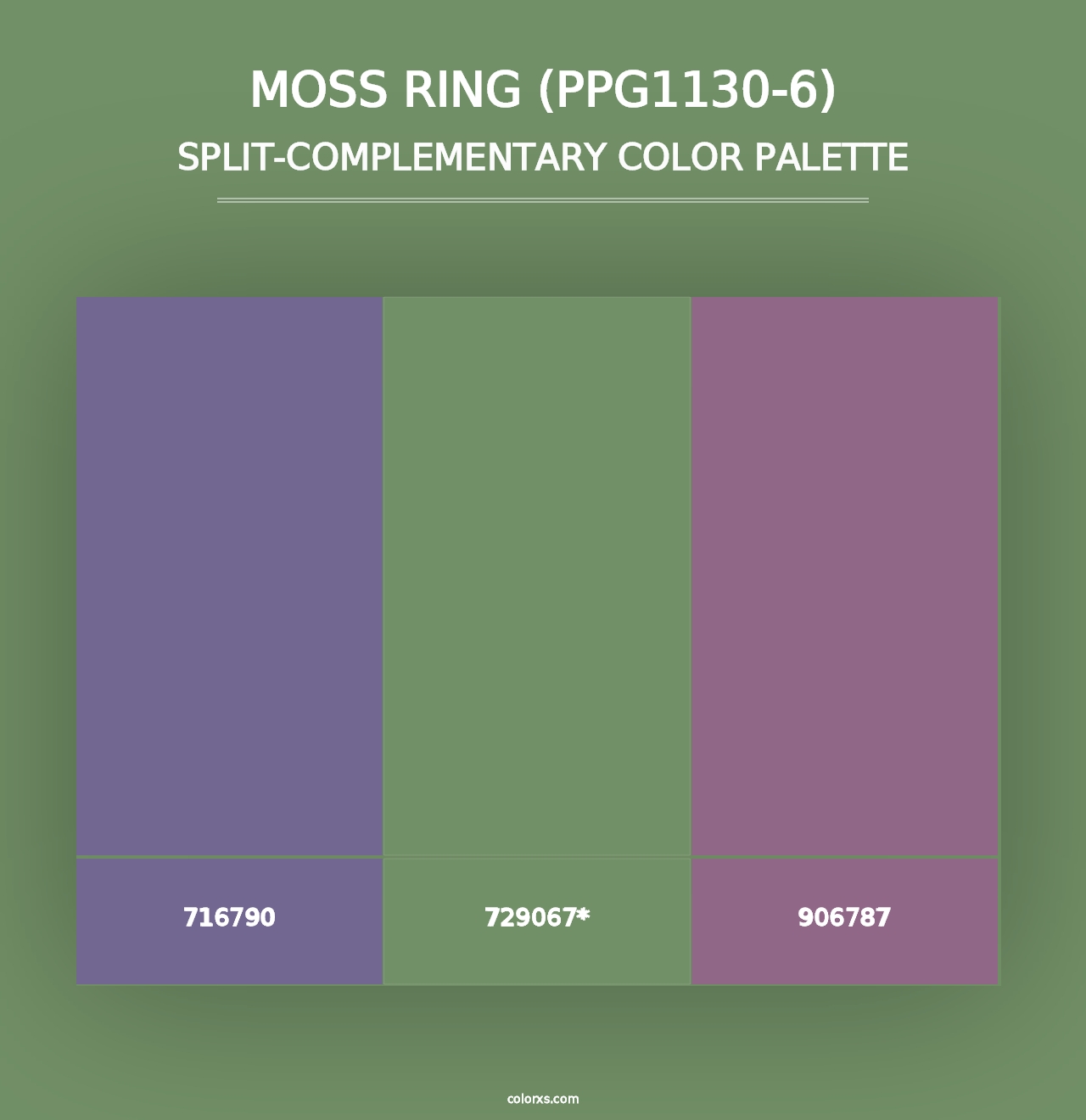 Moss Ring (PPG1130-6) - Split-Complementary Color Palette