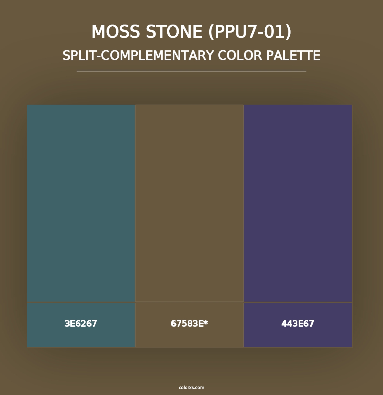 Moss Stone (PPU7-01) - Split-Complementary Color Palette