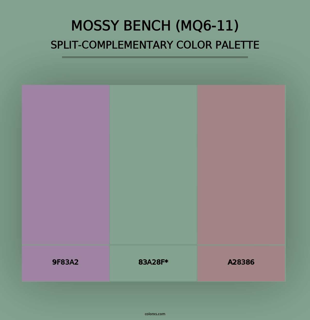 Mossy Bench (MQ6-11) - Split-Complementary Color Palette