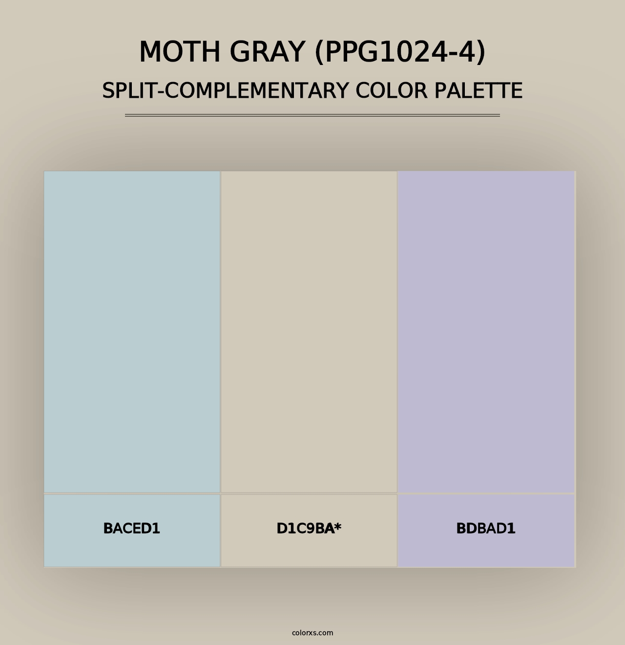 Moth Gray (PPG1024-4) - Split-Complementary Color Palette