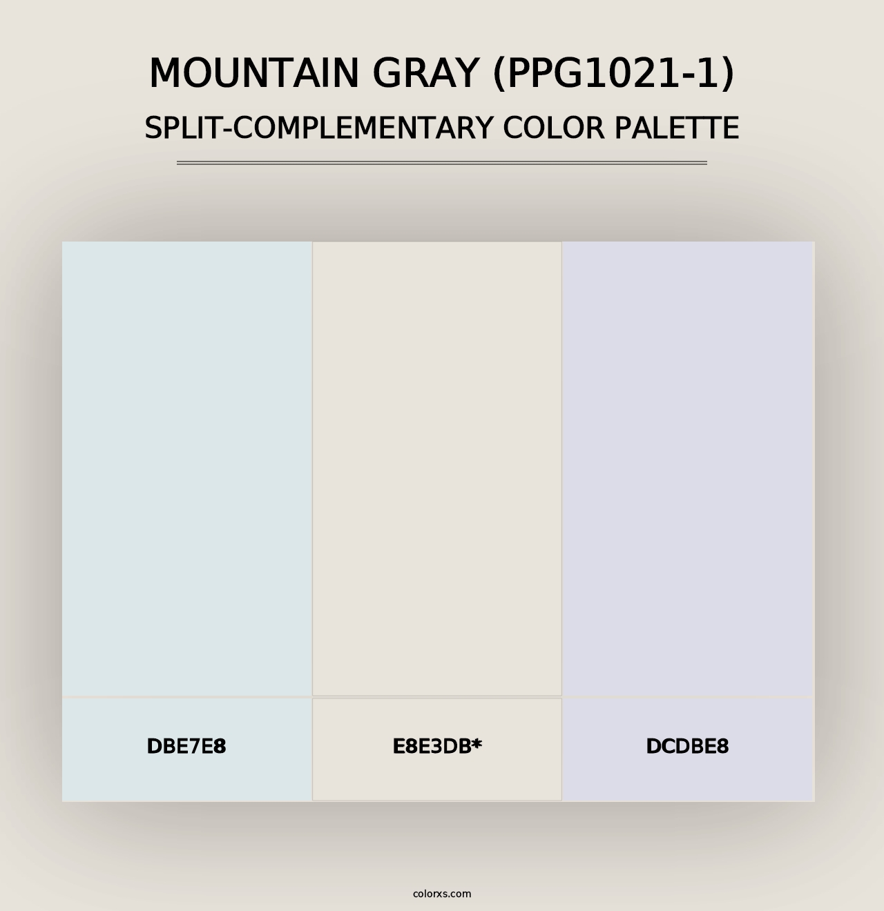 Mountain Gray (PPG1021-1) - Split-Complementary Color Palette