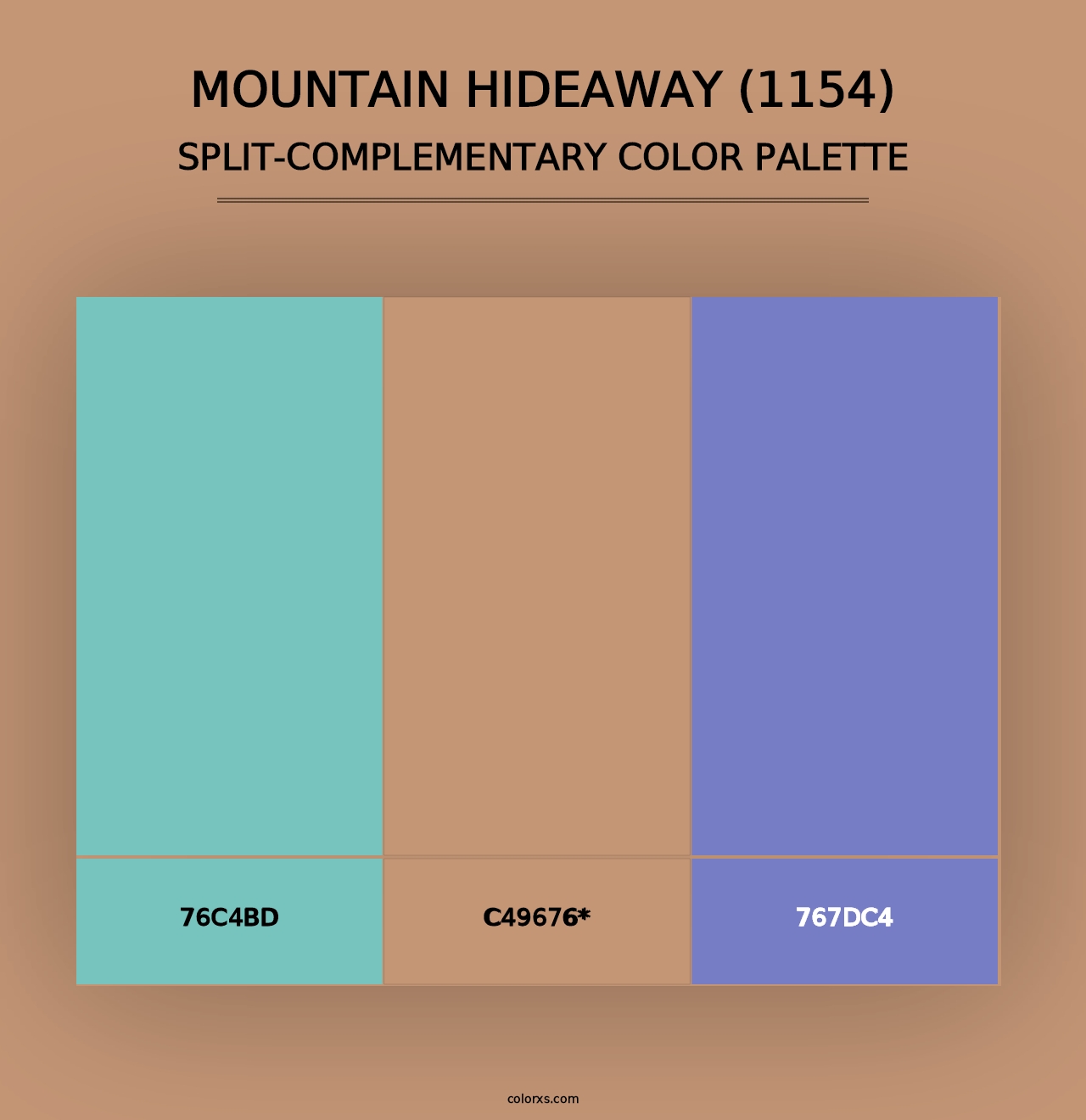 Mountain Hideaway (1154) - Split-Complementary Color Palette