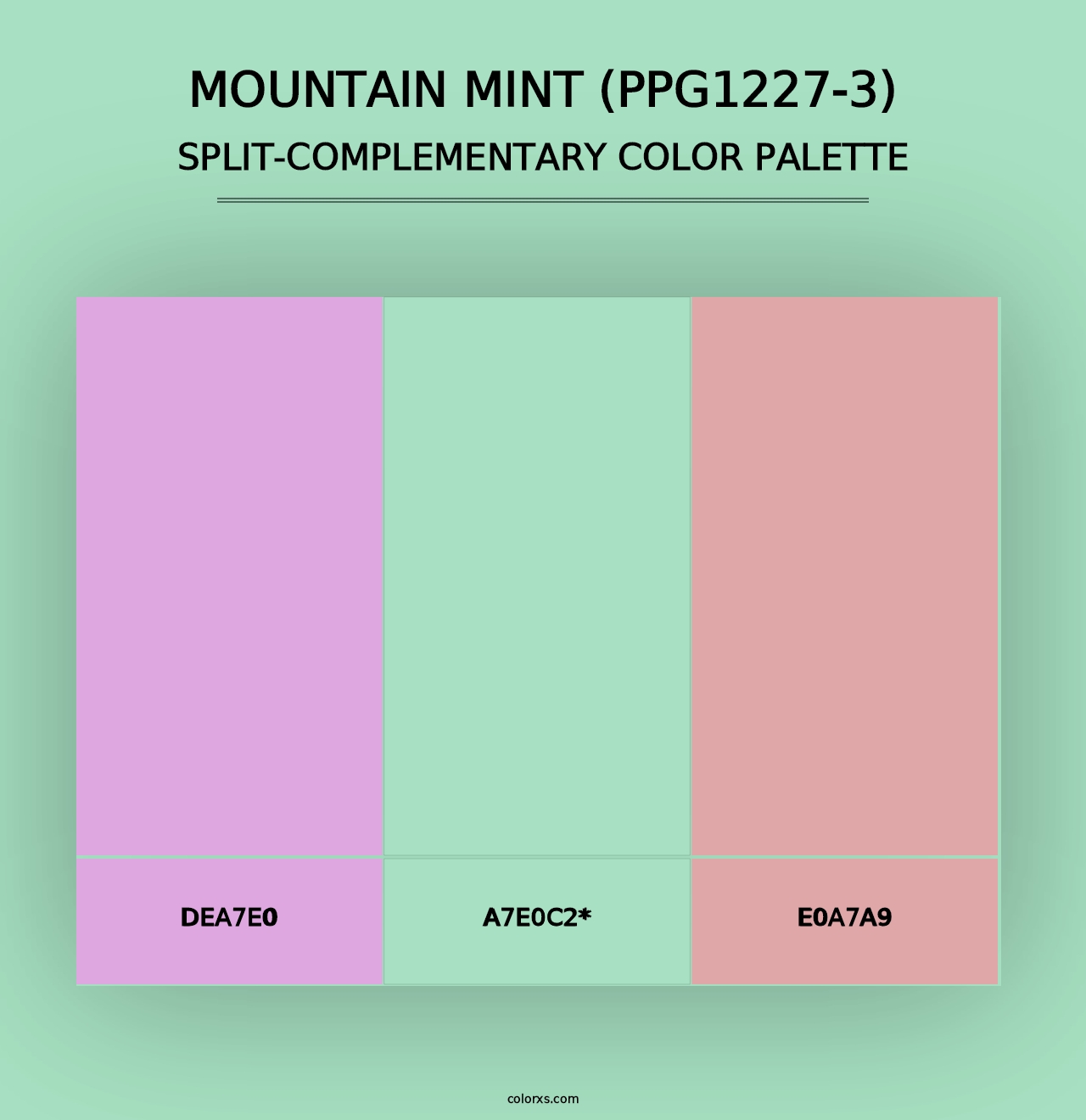 Mountain Mint (PPG1227-3) - Split-Complementary Color Palette