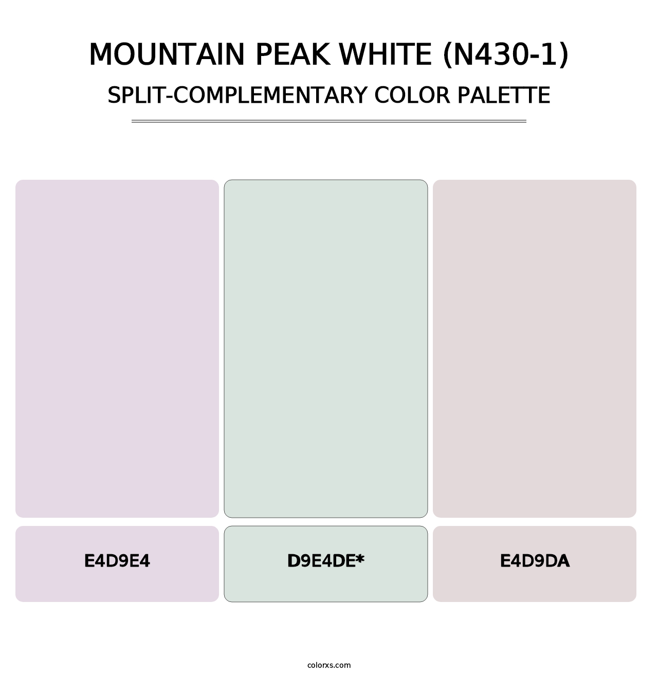 Mountain Peak White (N430-1) - Split-Complementary Color Palette