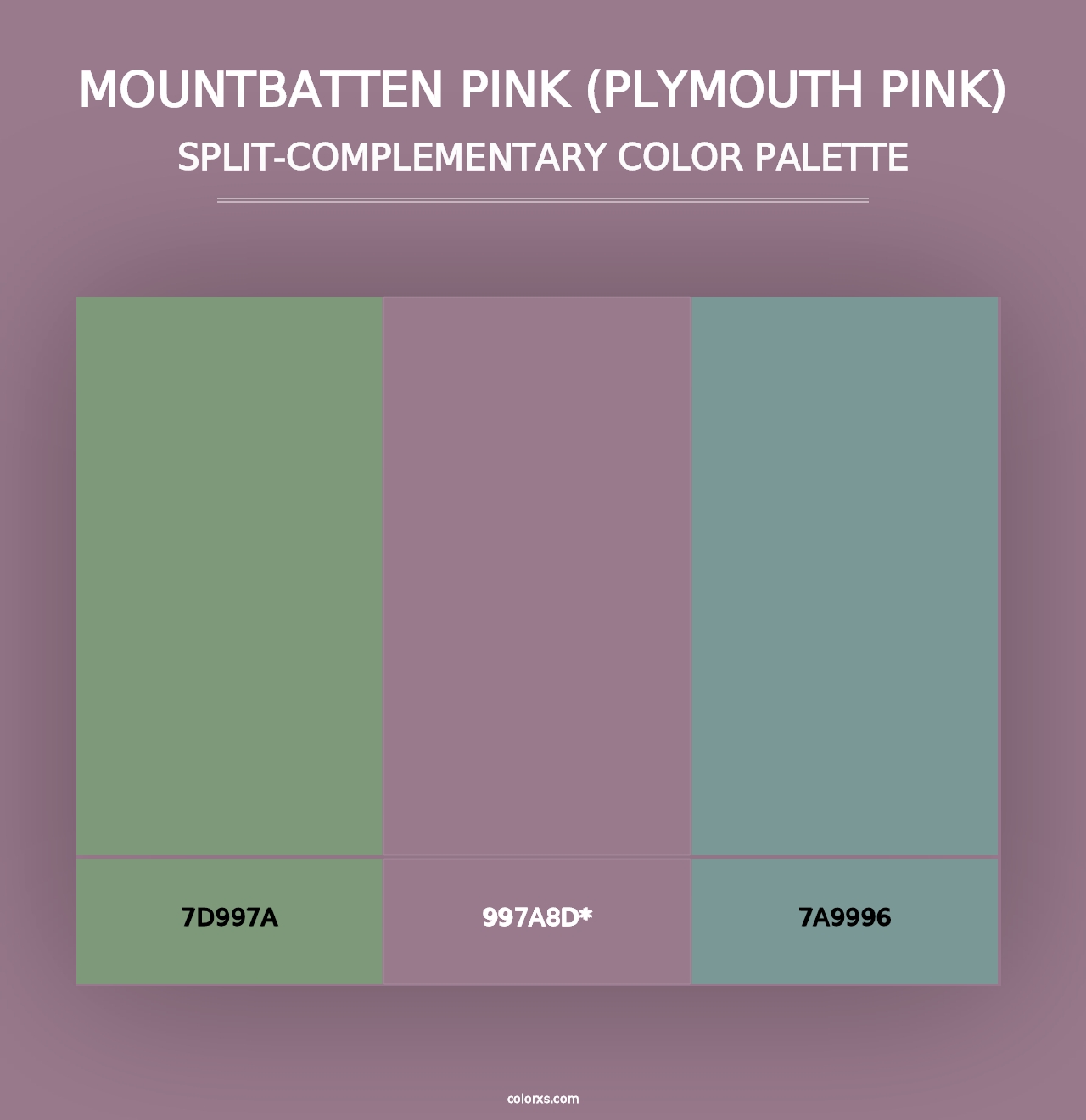 Mountbatten Pink (Plymouth Pink) - Split-Complementary Color Palette