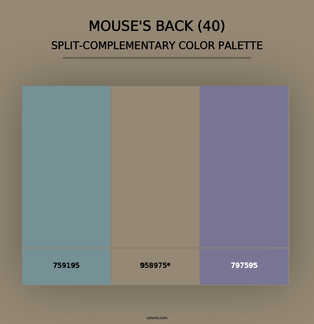 Mouse's Back (40) - Split-Complementary Color Palette