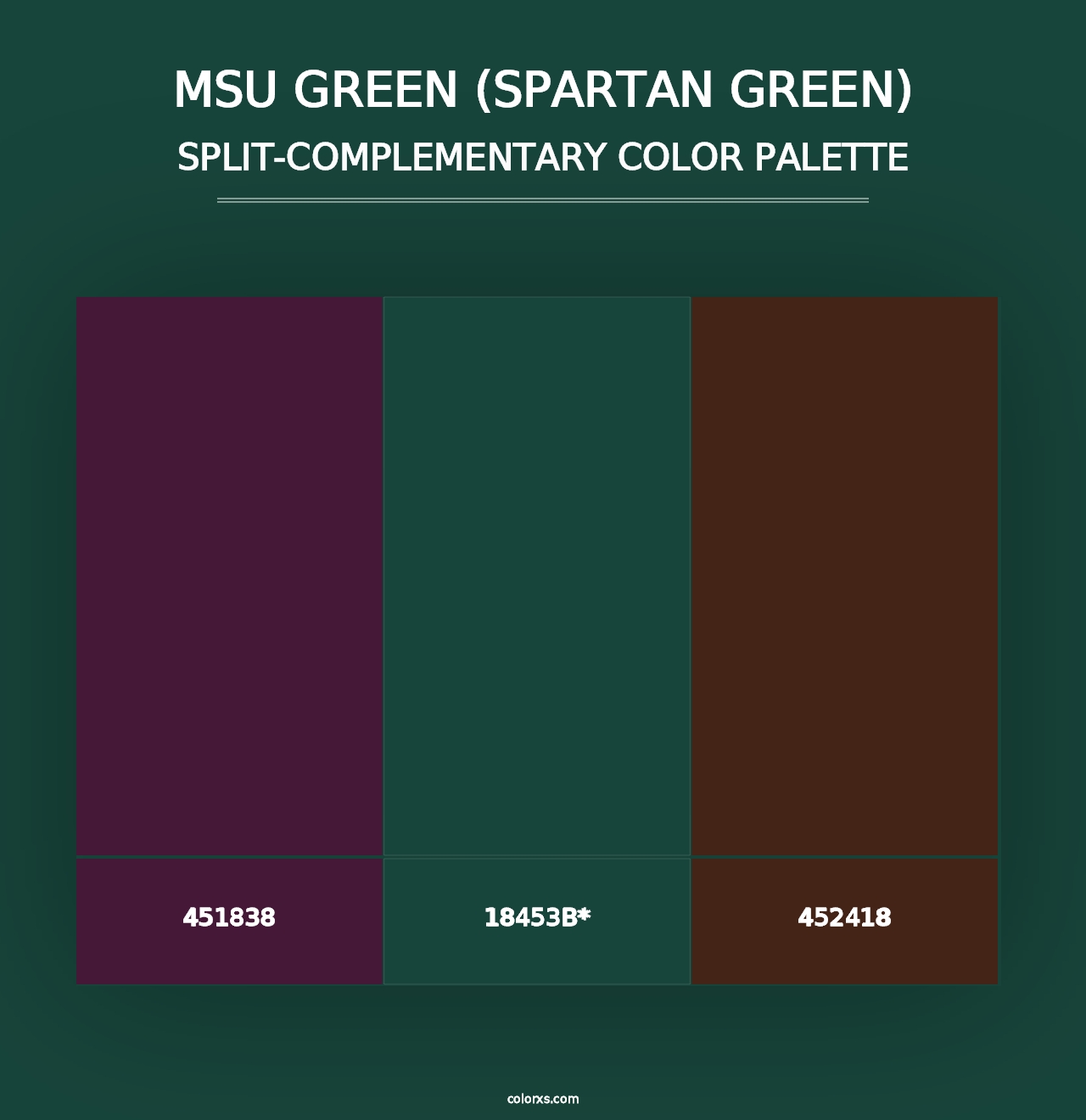 MSU Green (Spartan Green) - Split-Complementary Color Palette