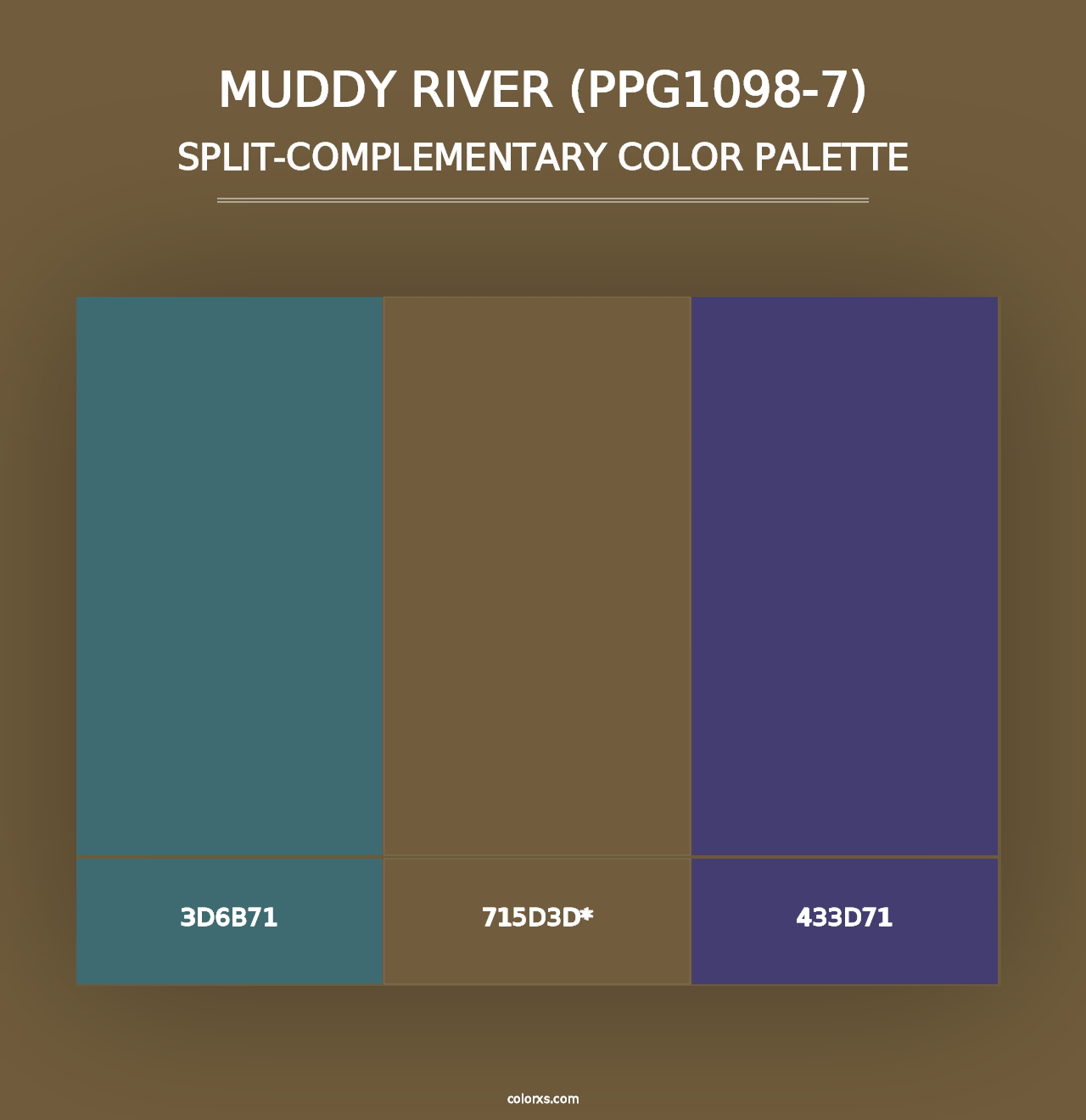 Muddy River (PPG1098-7) - Split-Complementary Color Palette