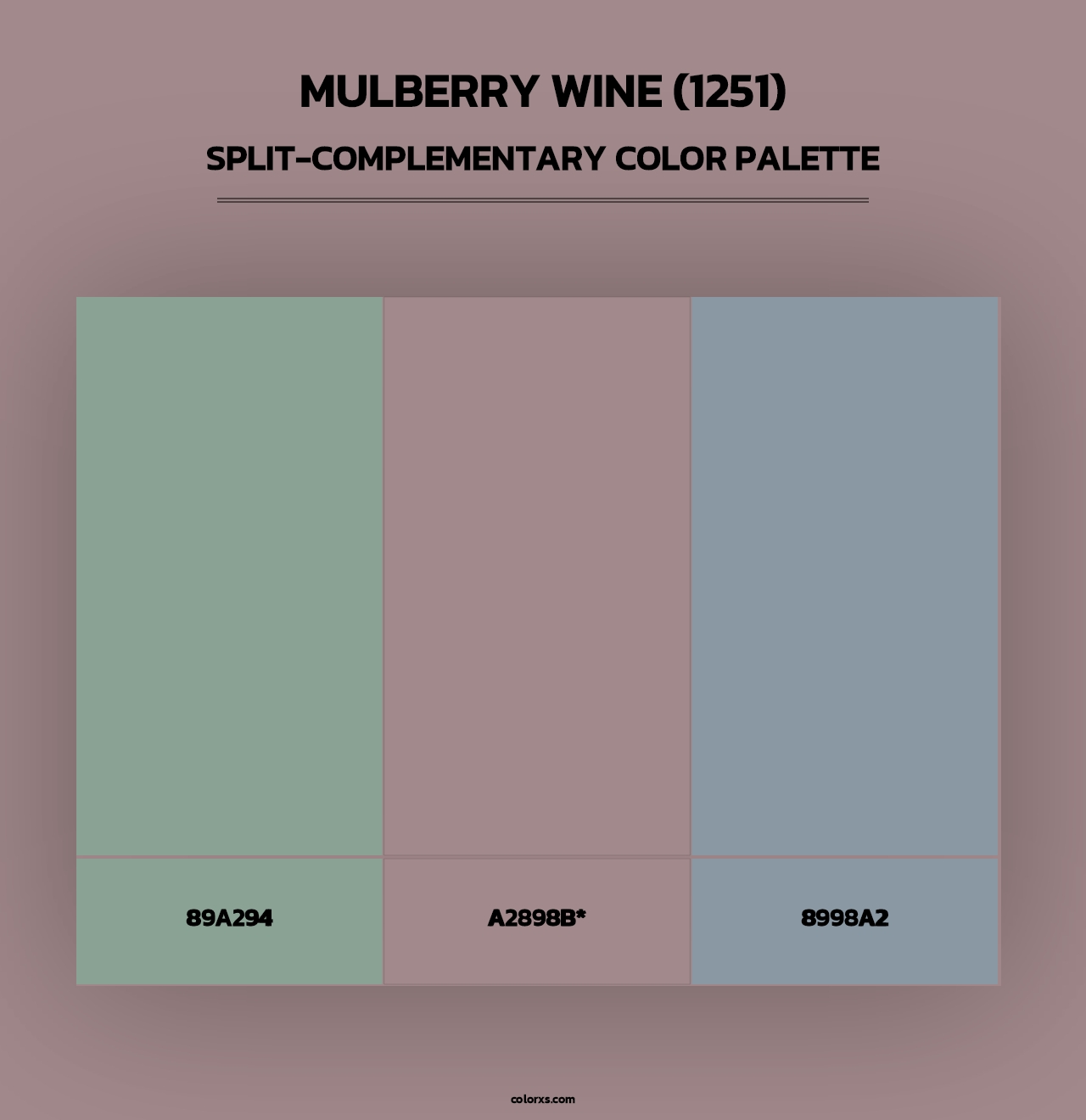 Mulberry Wine (1251) - Split-Complementary Color Palette