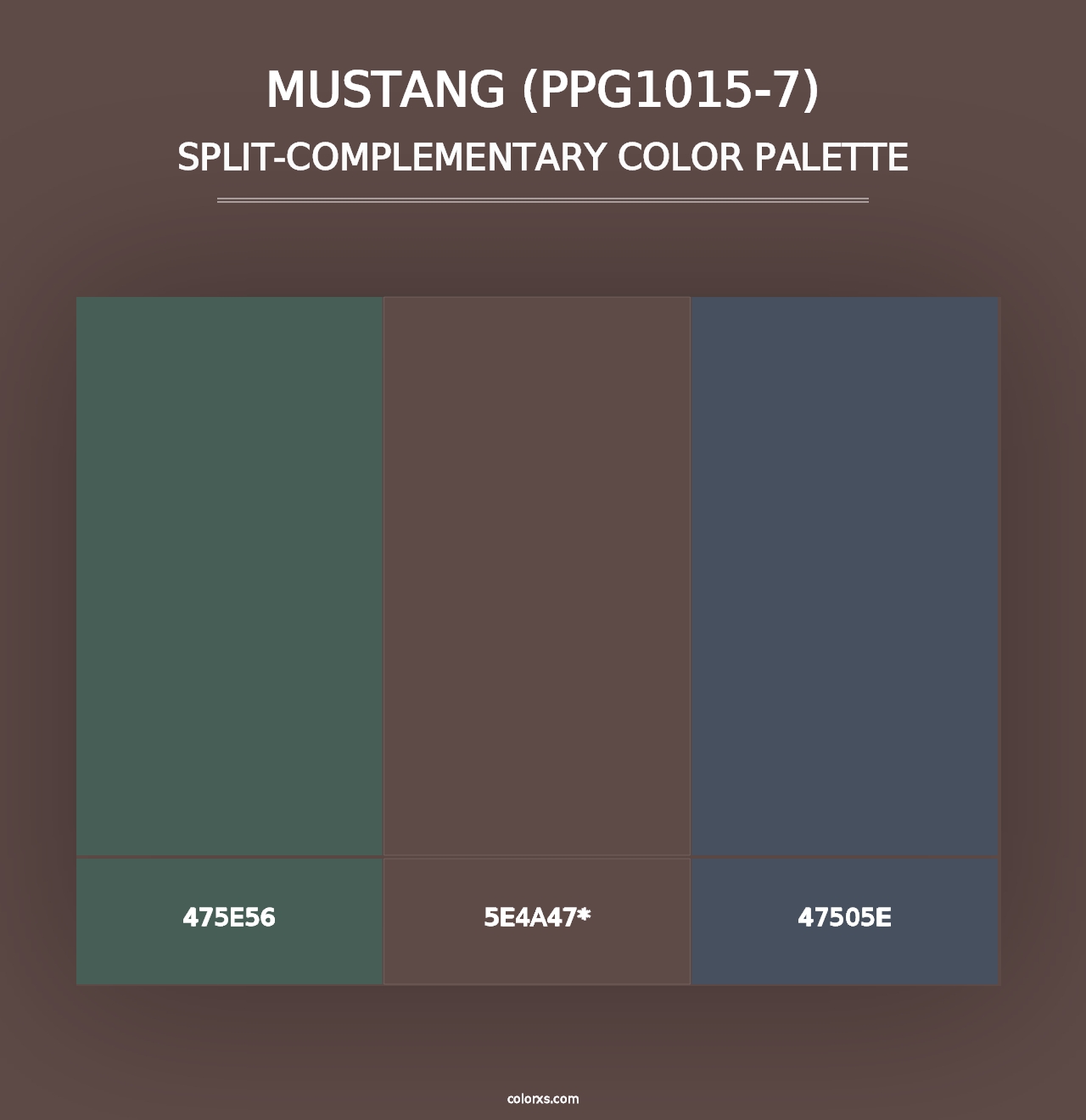 Mustang (PPG1015-7) - Split-Complementary Color Palette