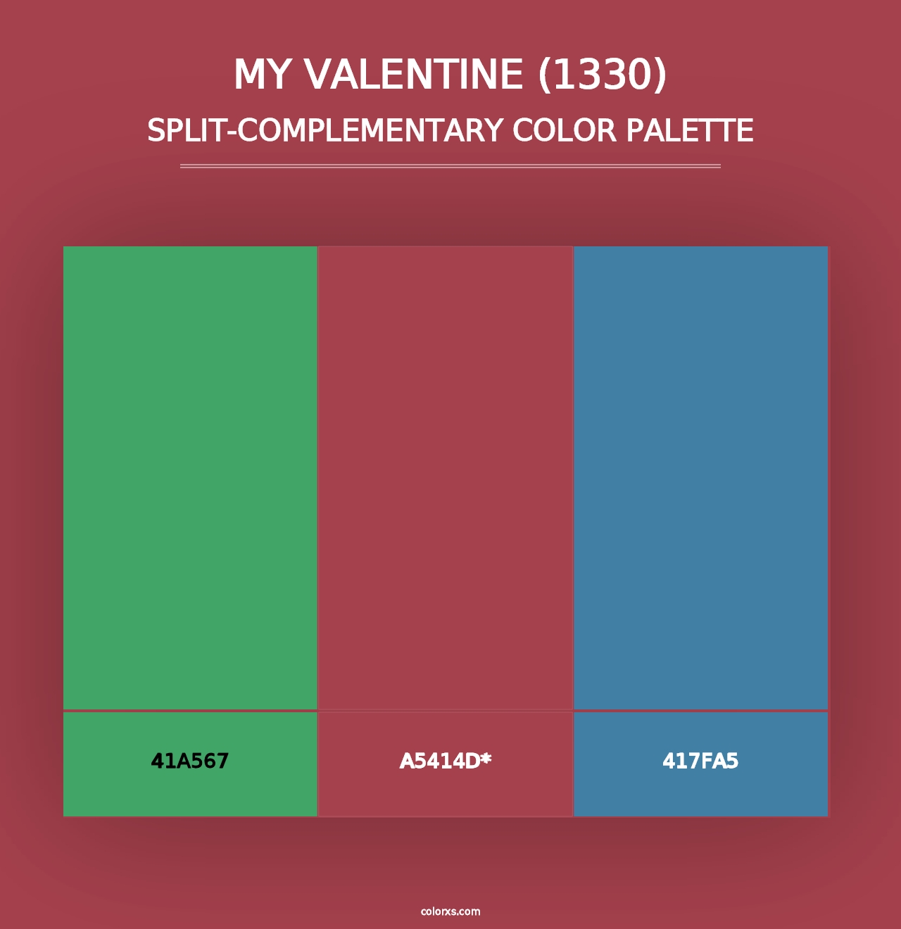 My Valentine (1330) - Split-Complementary Color Palette