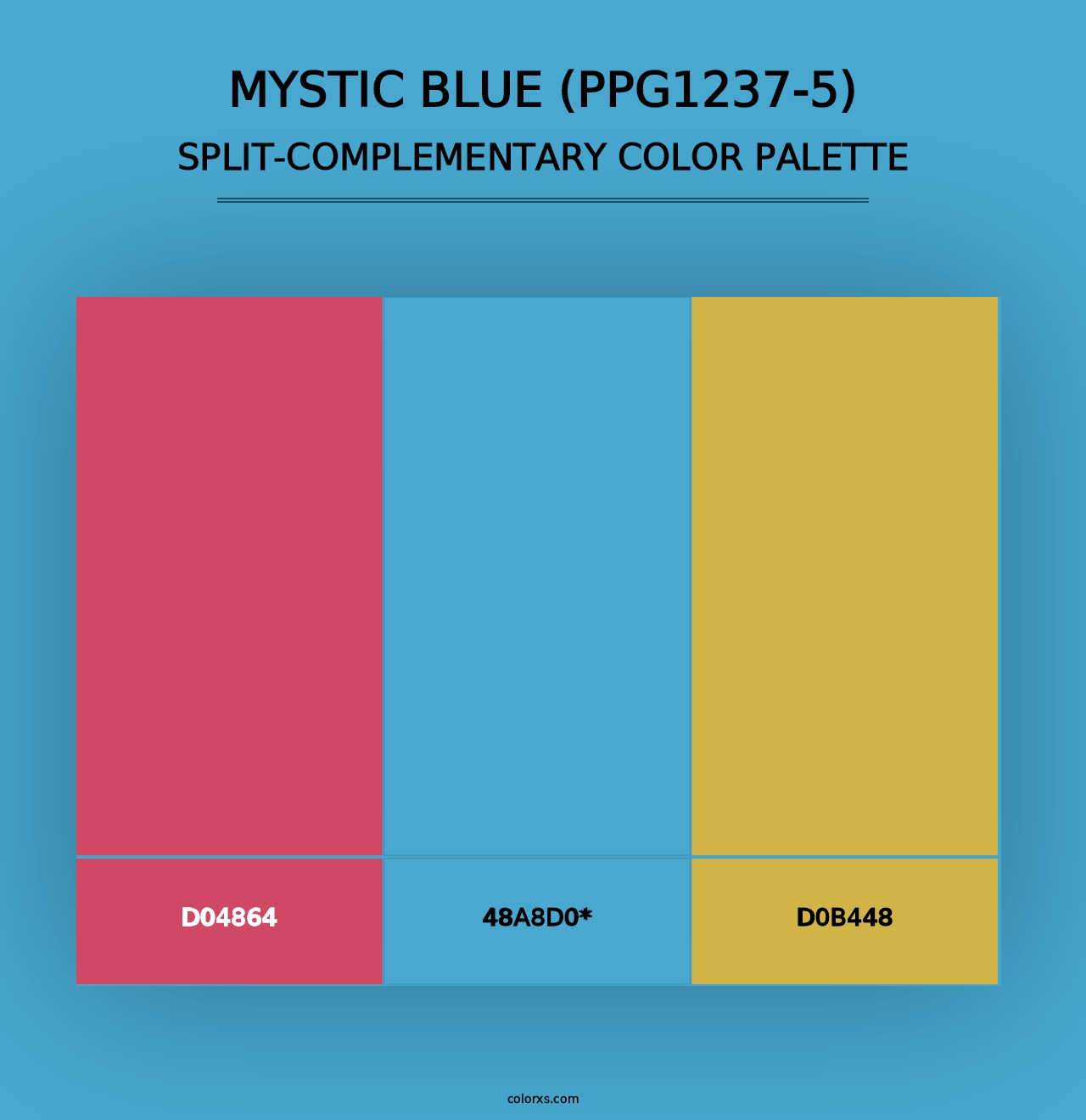 Mystic Blue (PPG1237-5) - Split-Complementary Color Palette