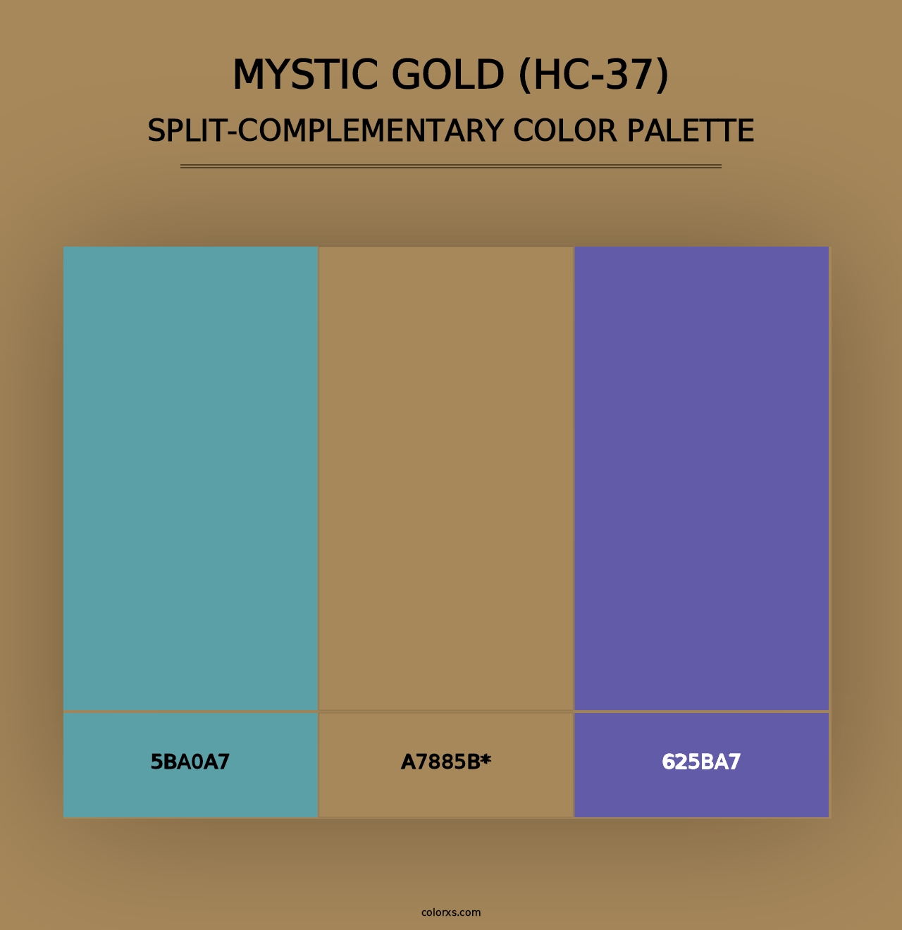 Mystic Gold (HC-37) - Split-Complementary Color Palette