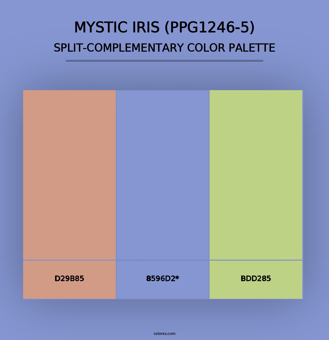 Mystic Iris (PPG1246-5) - Split-Complementary Color Palette