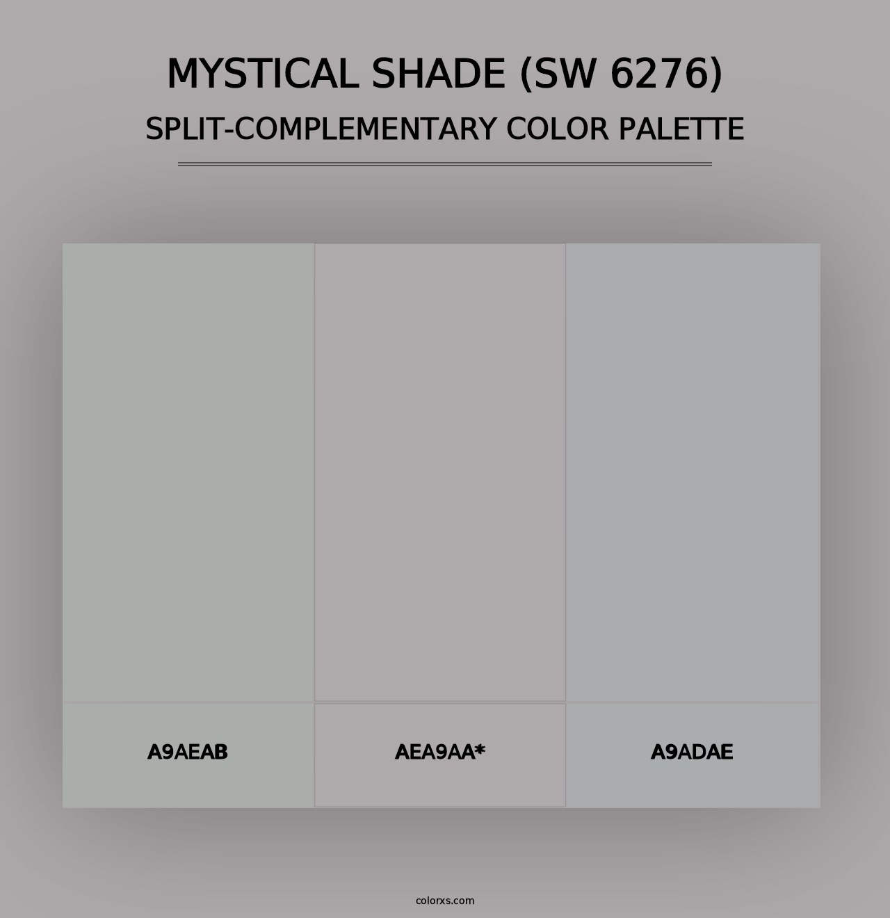 Mystical Shade (SW 6276) - Split-Complementary Color Palette