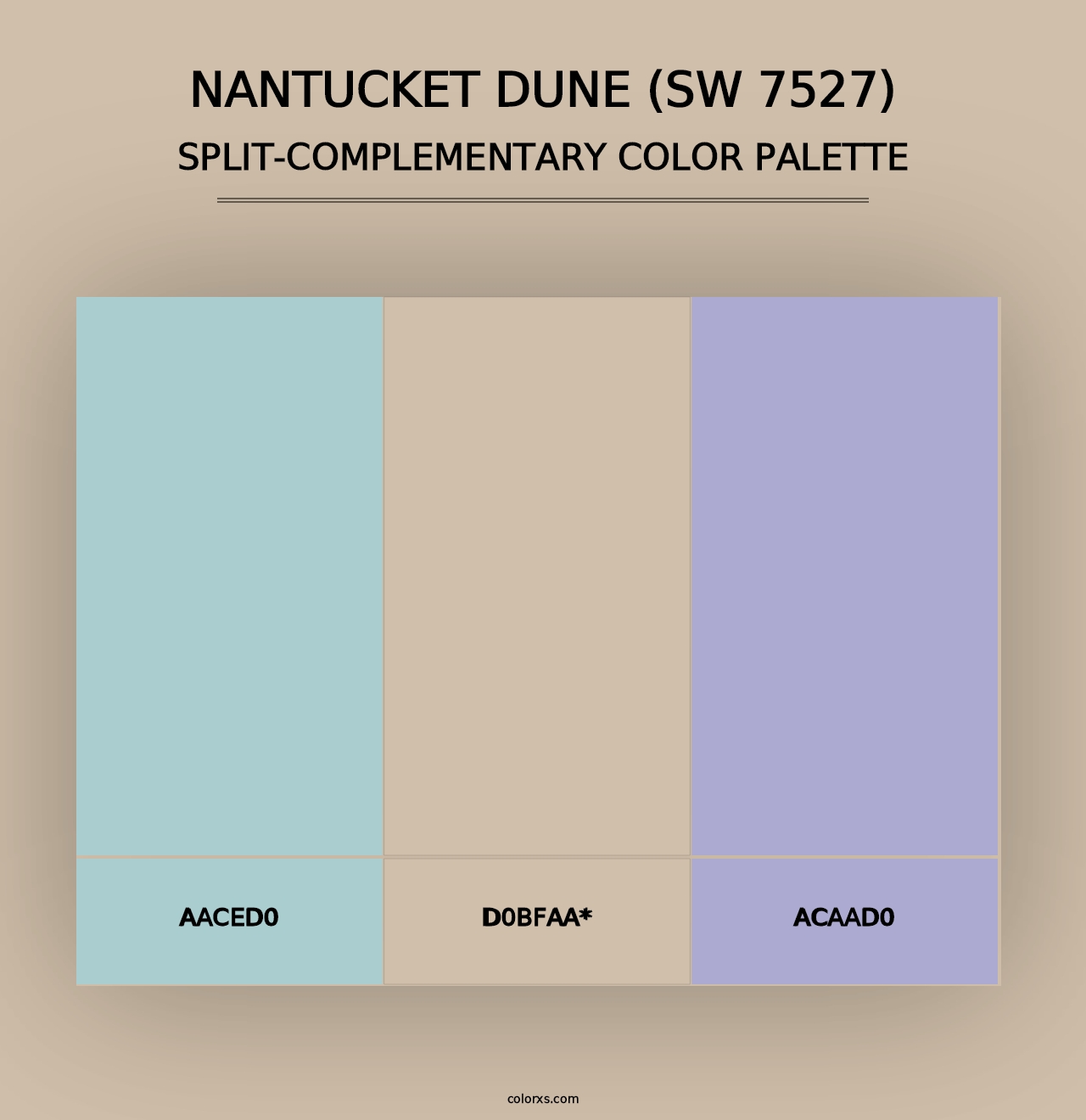 Nantucket Dune (SW 7527) - Split-Complementary Color Palette