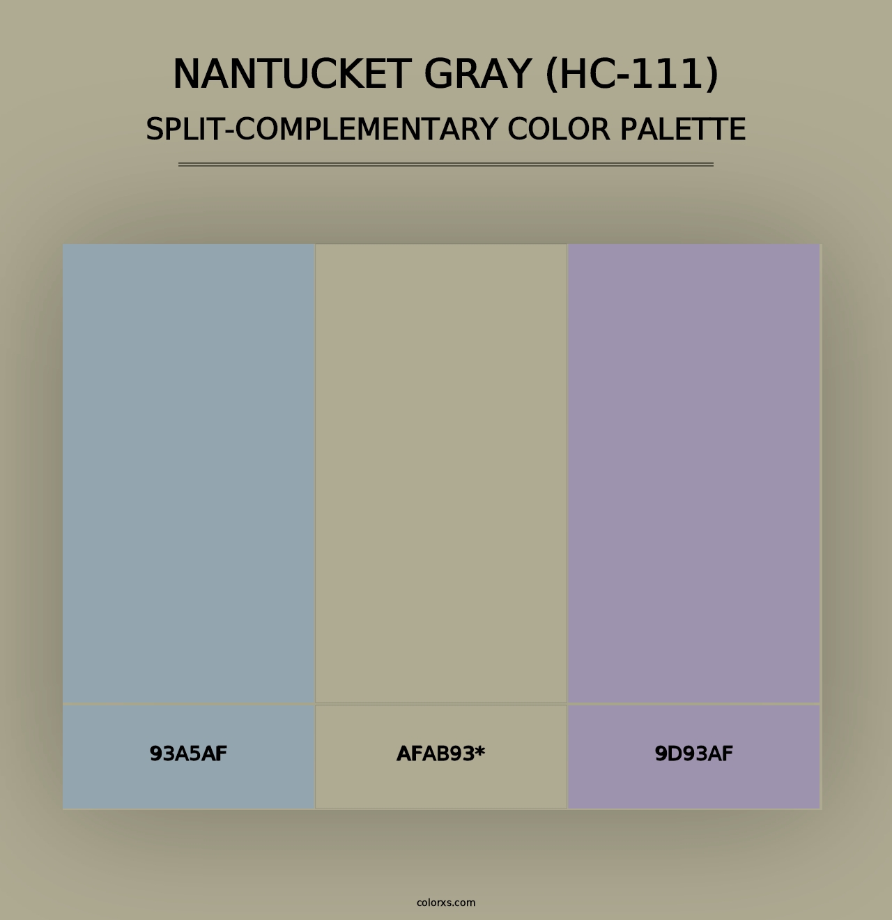 Nantucket Gray (HC-111) - Split-Complementary Color Palette