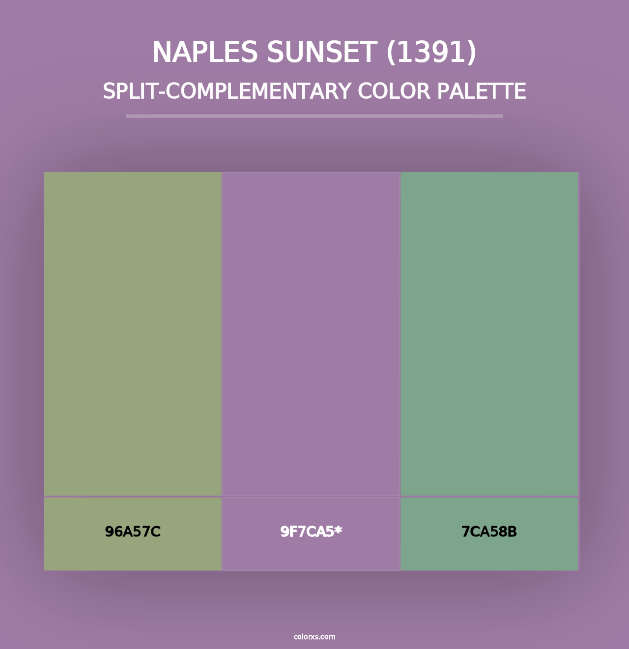 Naples Sunset (1391) - Split-Complementary Color Palette