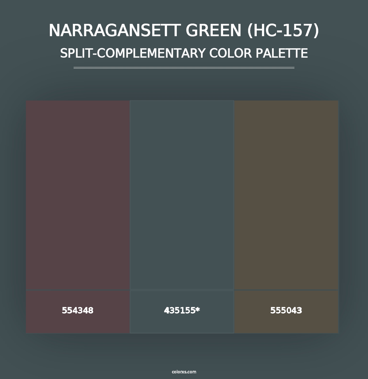 Narragansett Green (HC-157) - Split-Complementary Color Palette