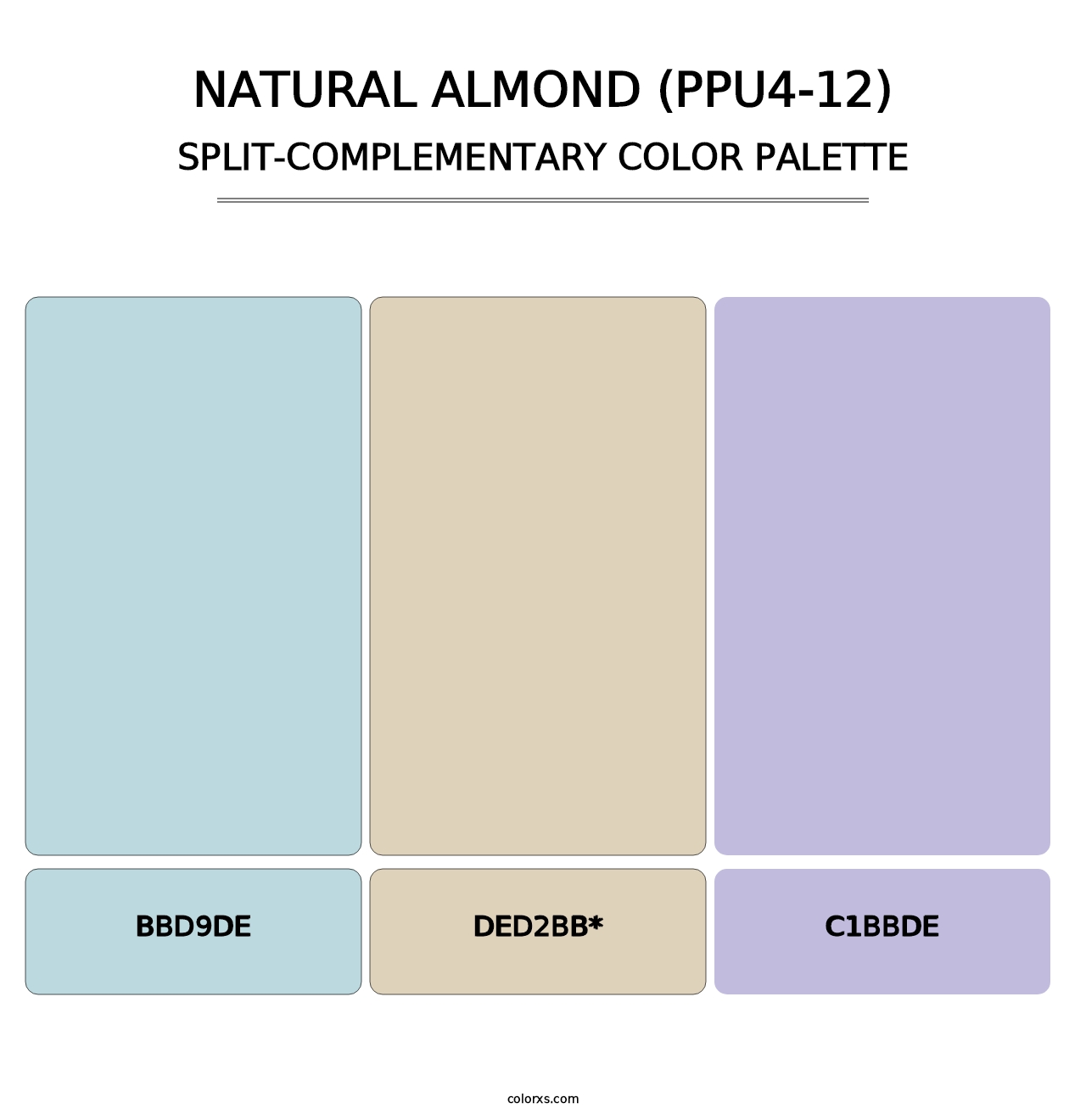 Natural Almond (PPU4-12) - Split-Complementary Color Palette