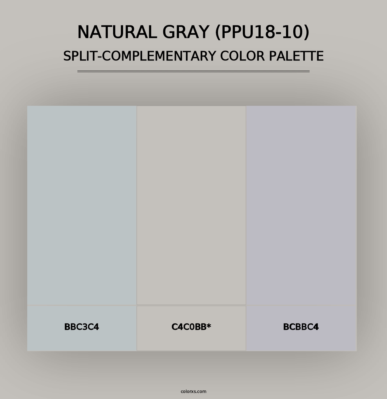 Natural Gray (PPU18-10) - Split-Complementary Color Palette