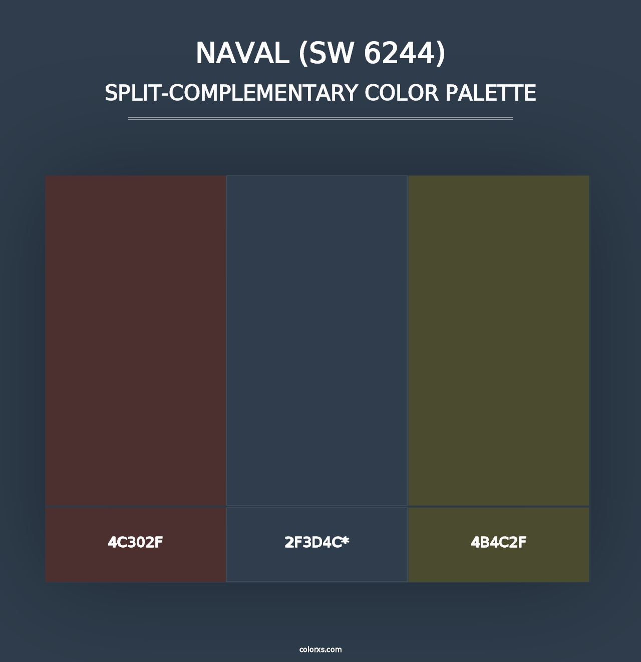 Naval (SW 6244) - Split-Complementary Color Palette