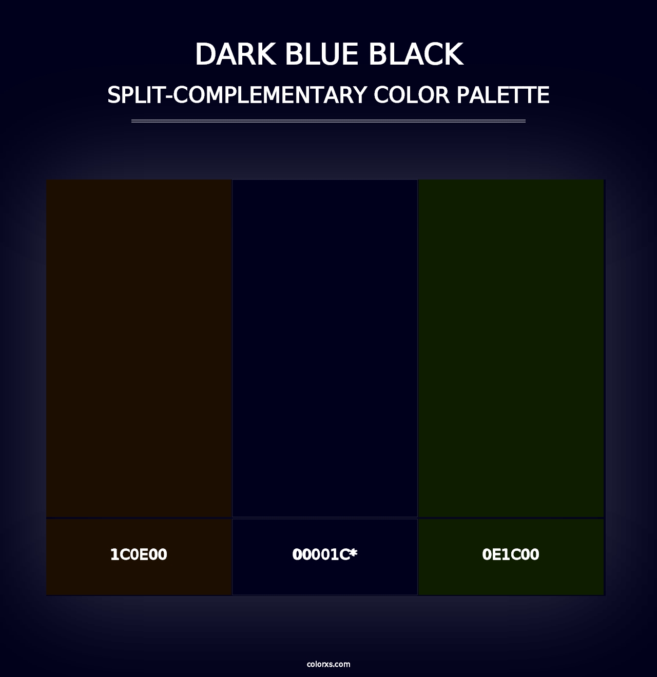 Dark Blue Black - Split-Complementary Color Palette