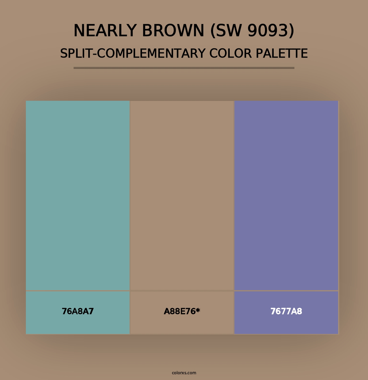 Nearly Brown (SW 9093) - Split-Complementary Color Palette