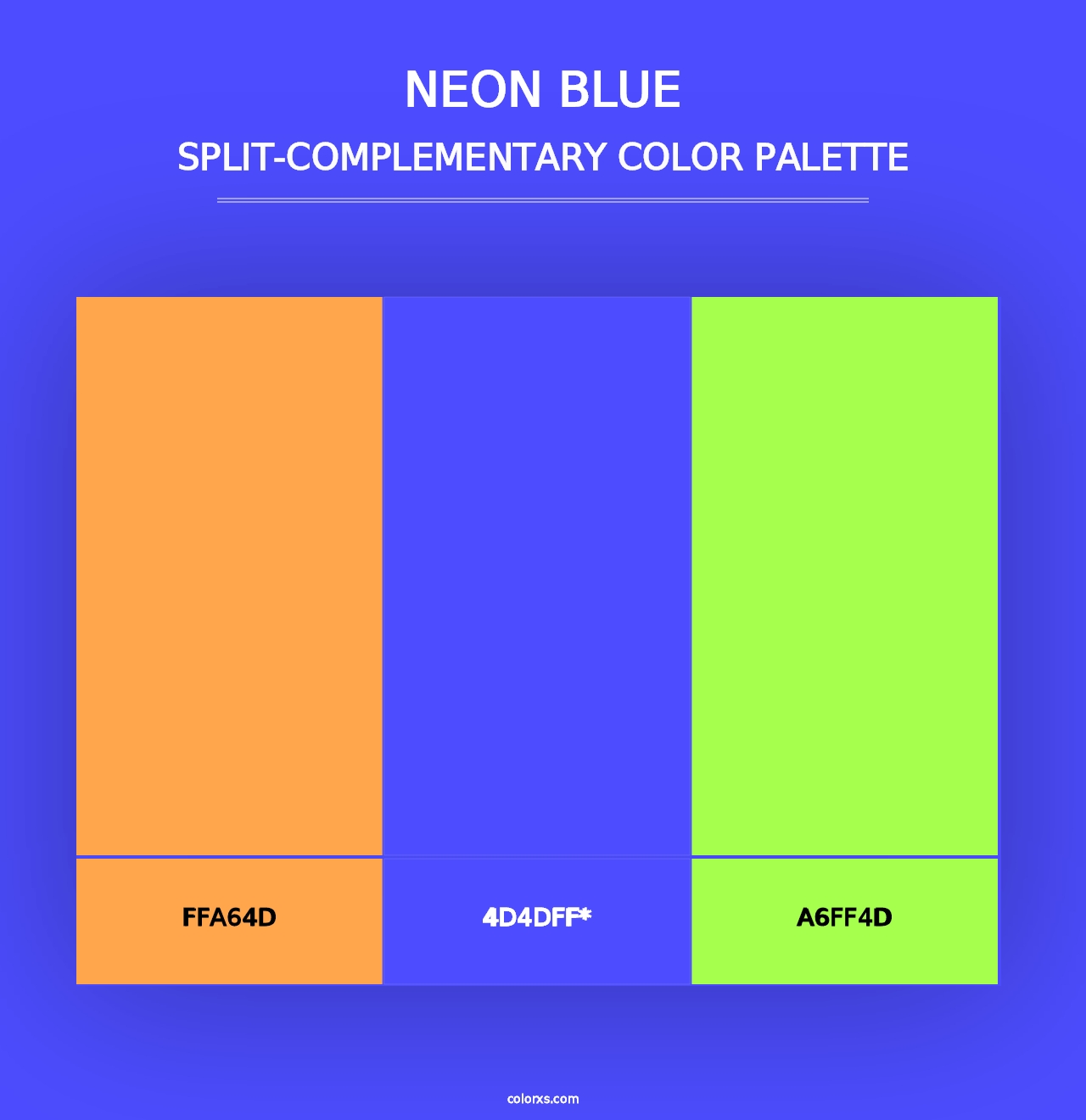 Neon Blue - Split-Complementary Color Palette