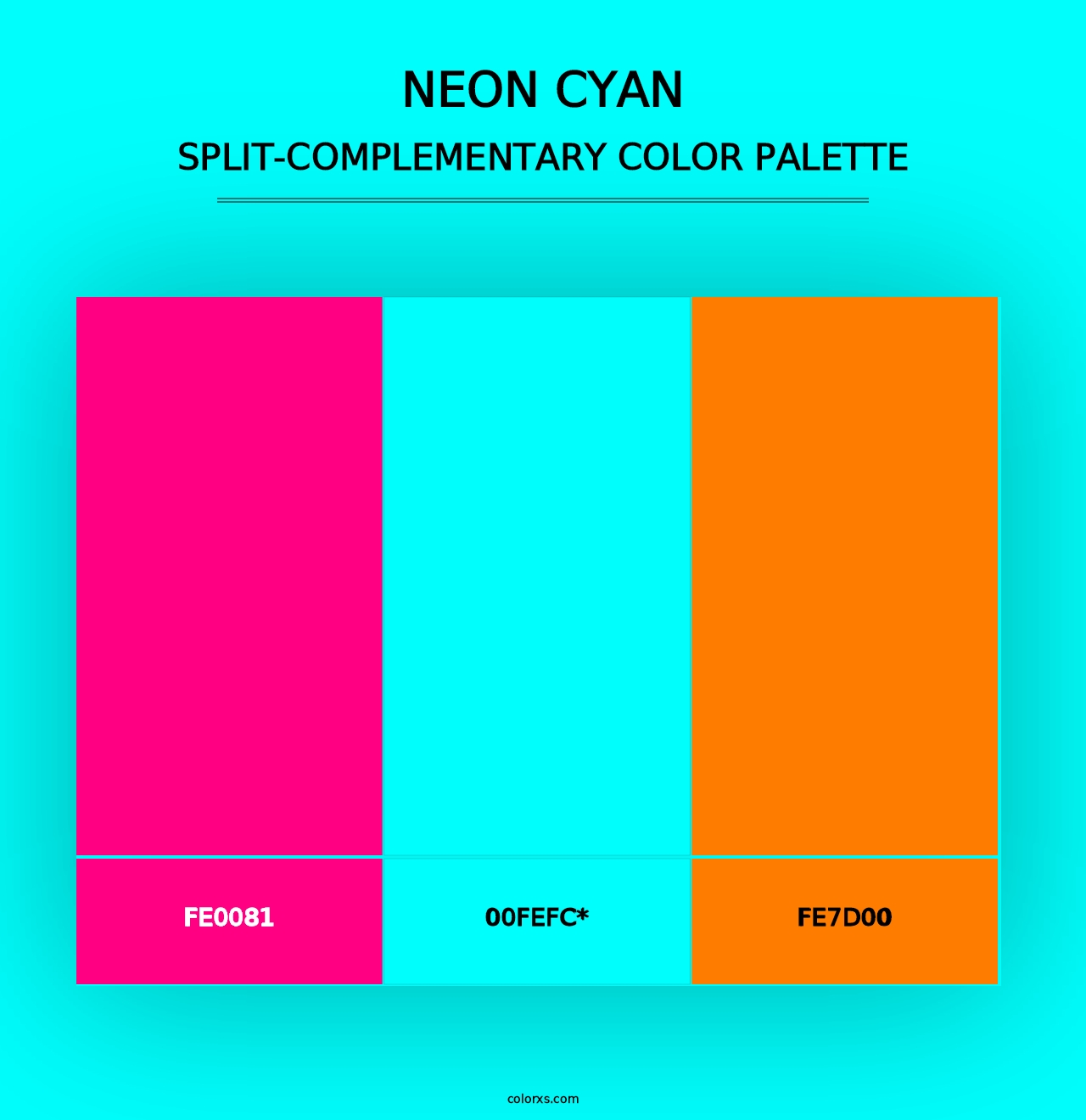 Neon Cyan - Split-Complementary Color Palette