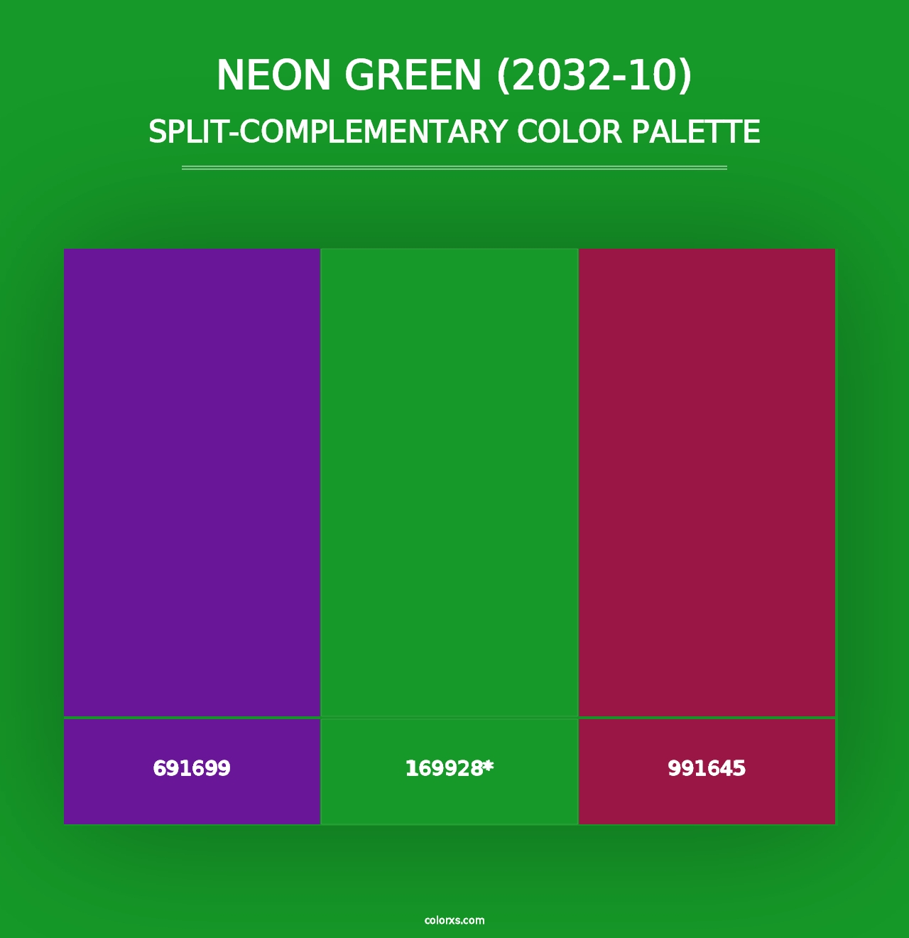 Neon Green (2032-10) - Split-Complementary Color Palette