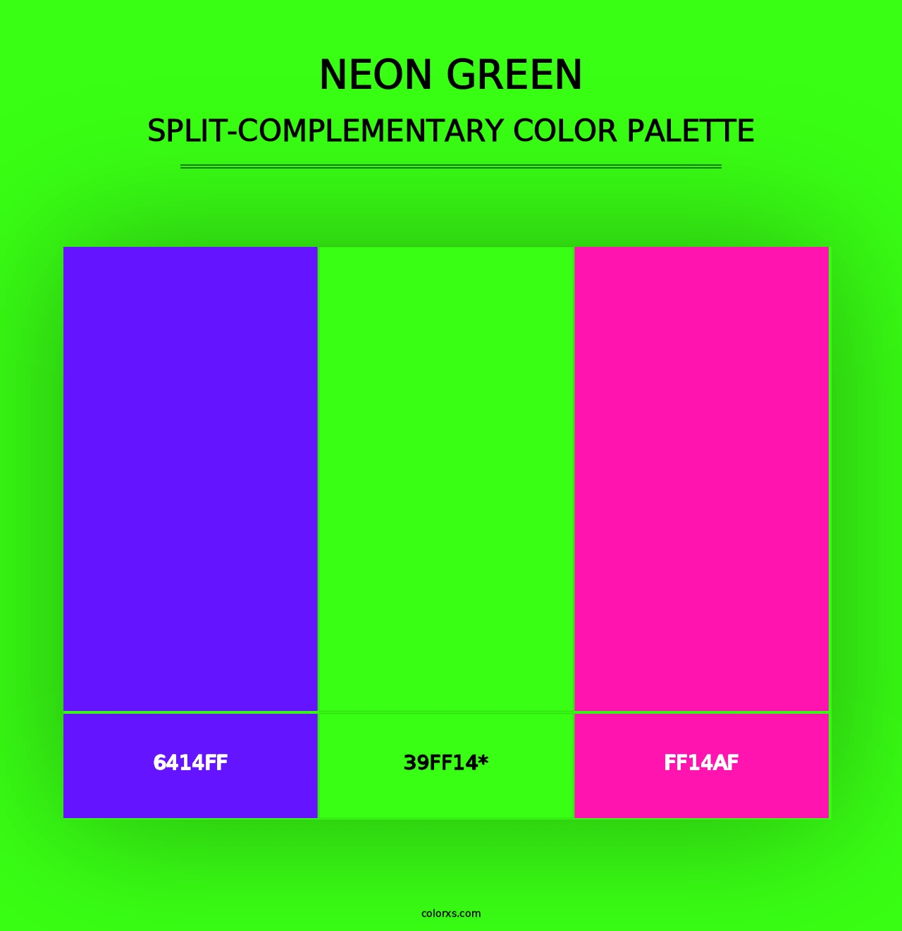 Neon Green - Split-Complementary Color Palette