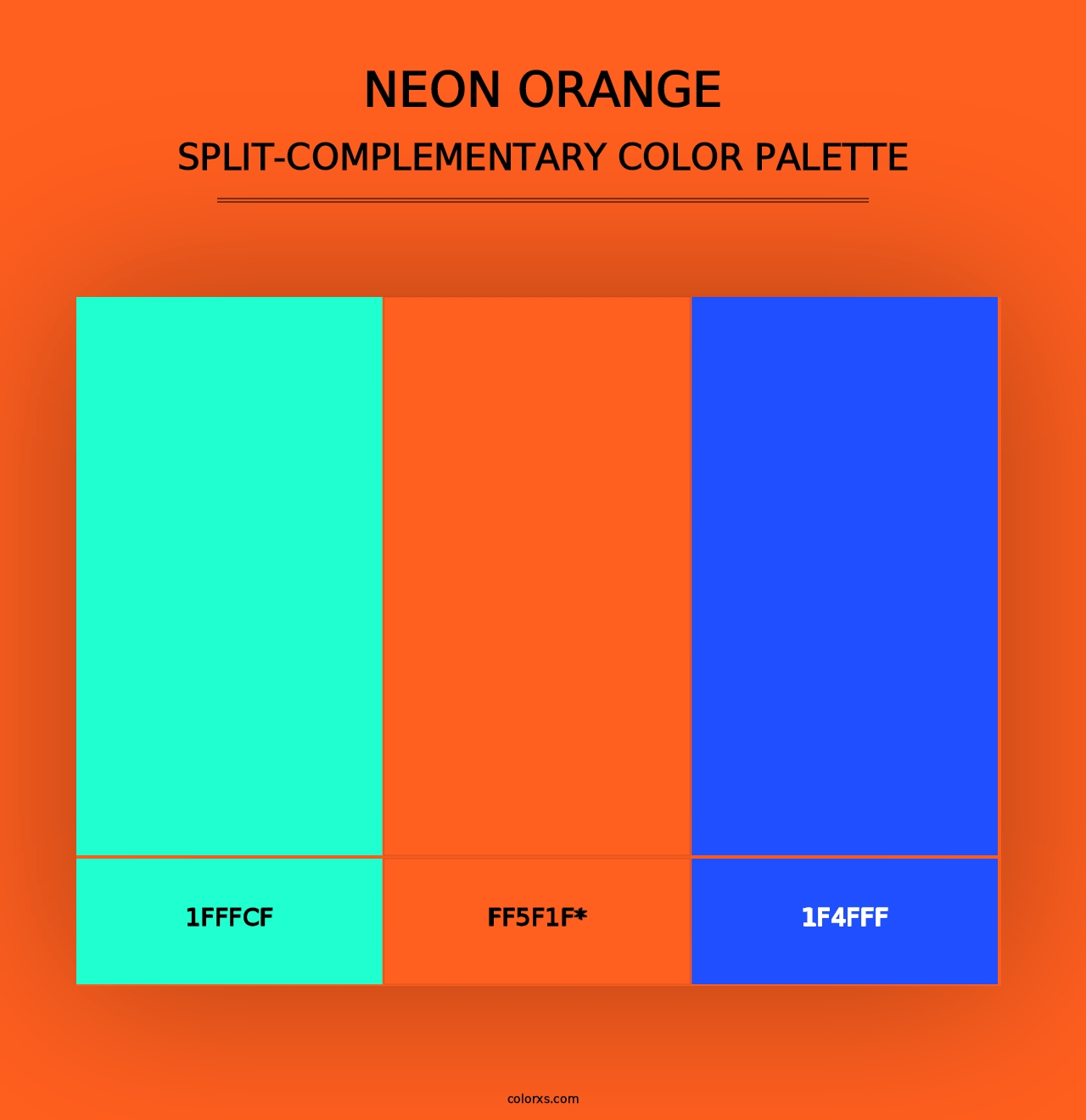 Neon Orange - Split-Complementary Color Palette