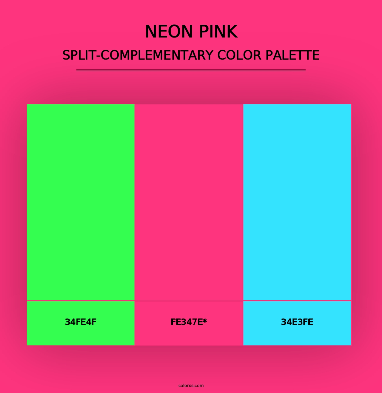 Neon Pink - Split-Complementary Color Palette