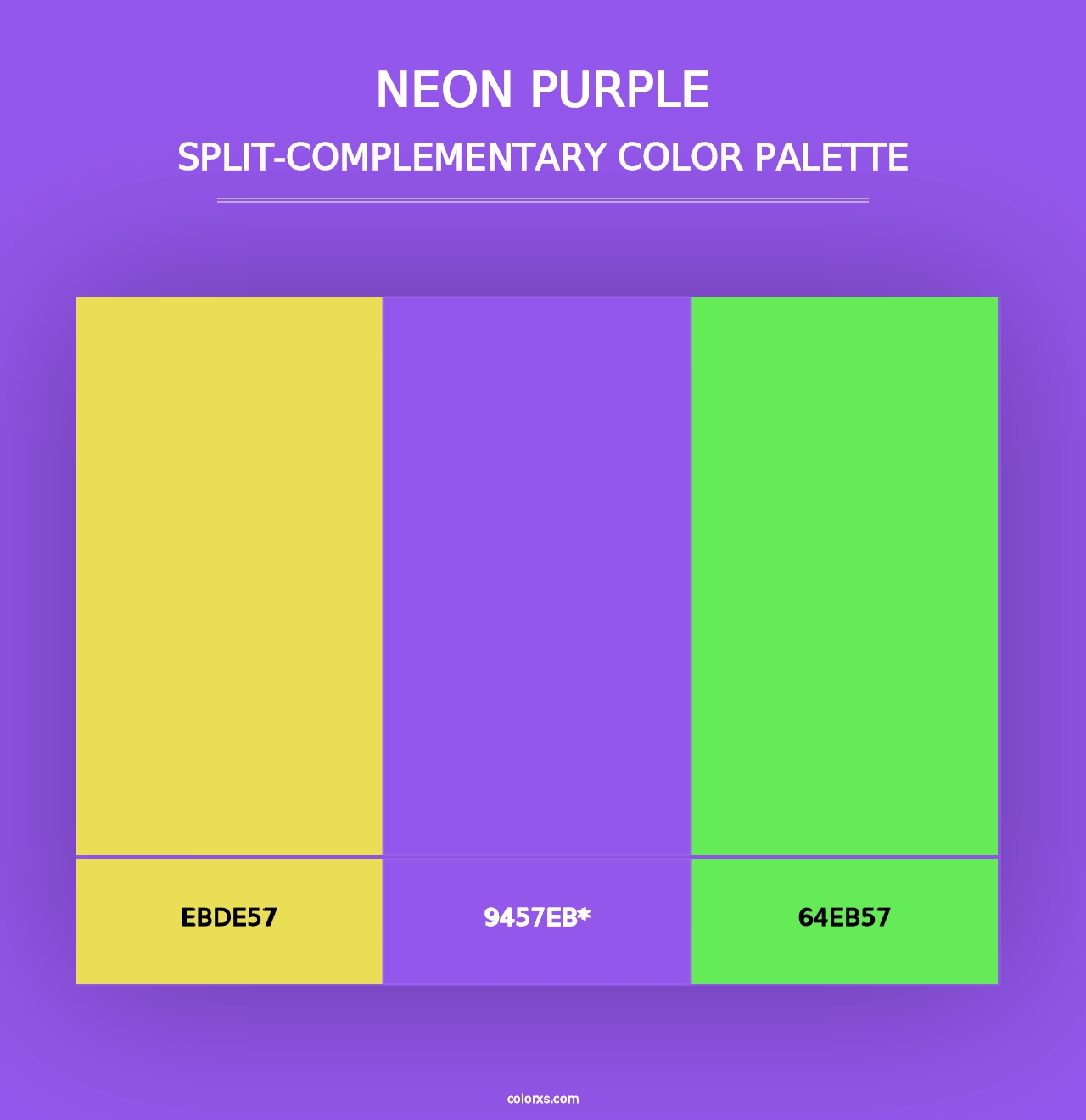 Neon Purple - Split-Complementary Color Palette