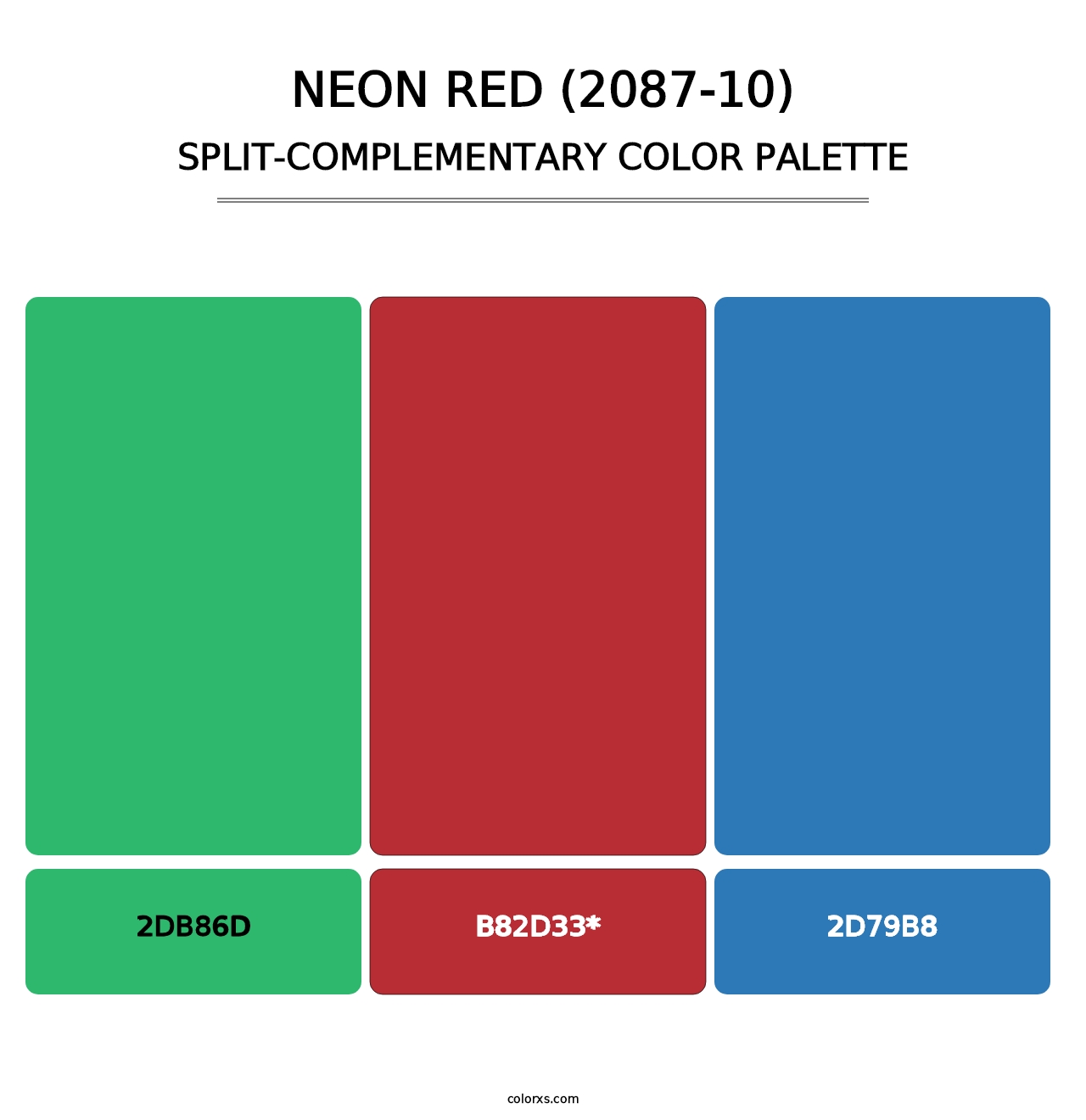 Neon Red (2087-10) - Split-Complementary Color Palette