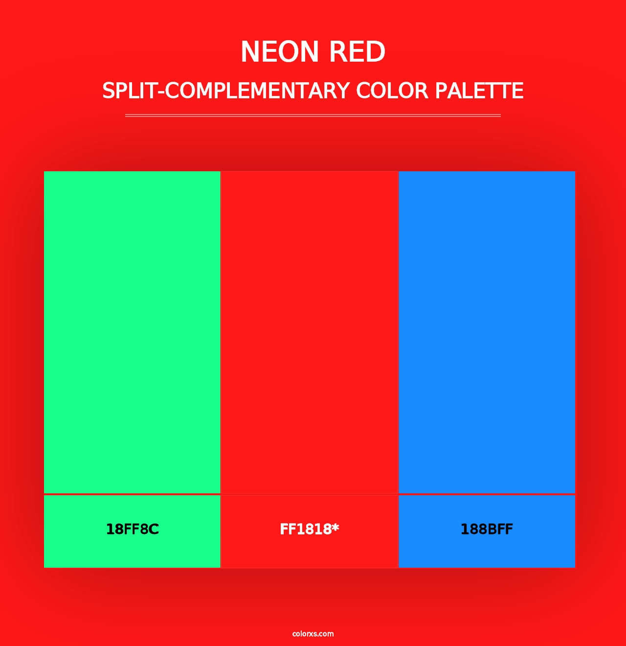 Neon Red - Split-Complementary Color Palette