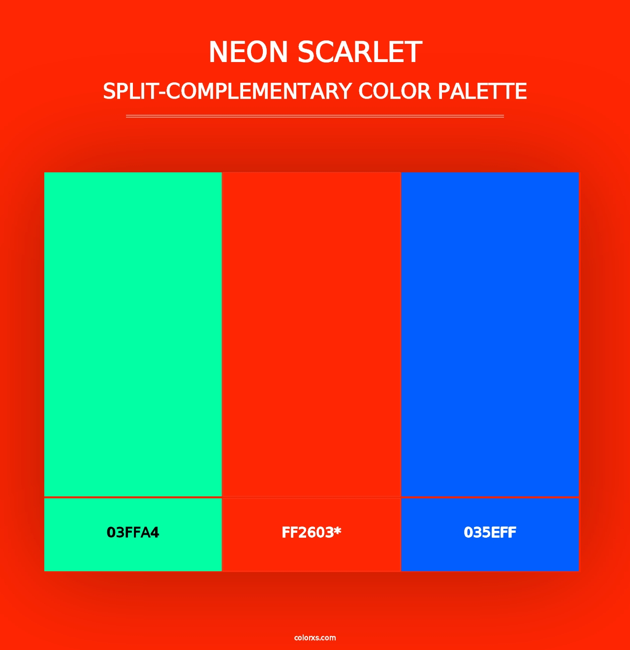 Neon Scarlet - Split-Complementary Color Palette