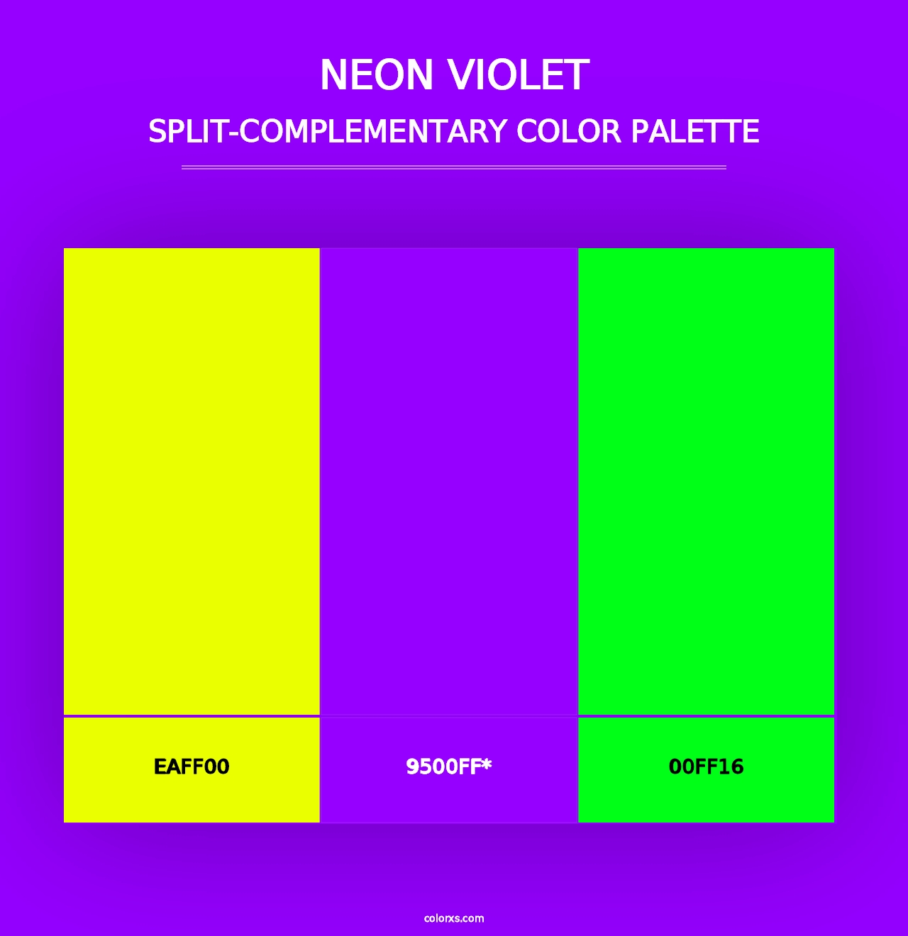 Neon Violet - Split-Complementary Color Palette