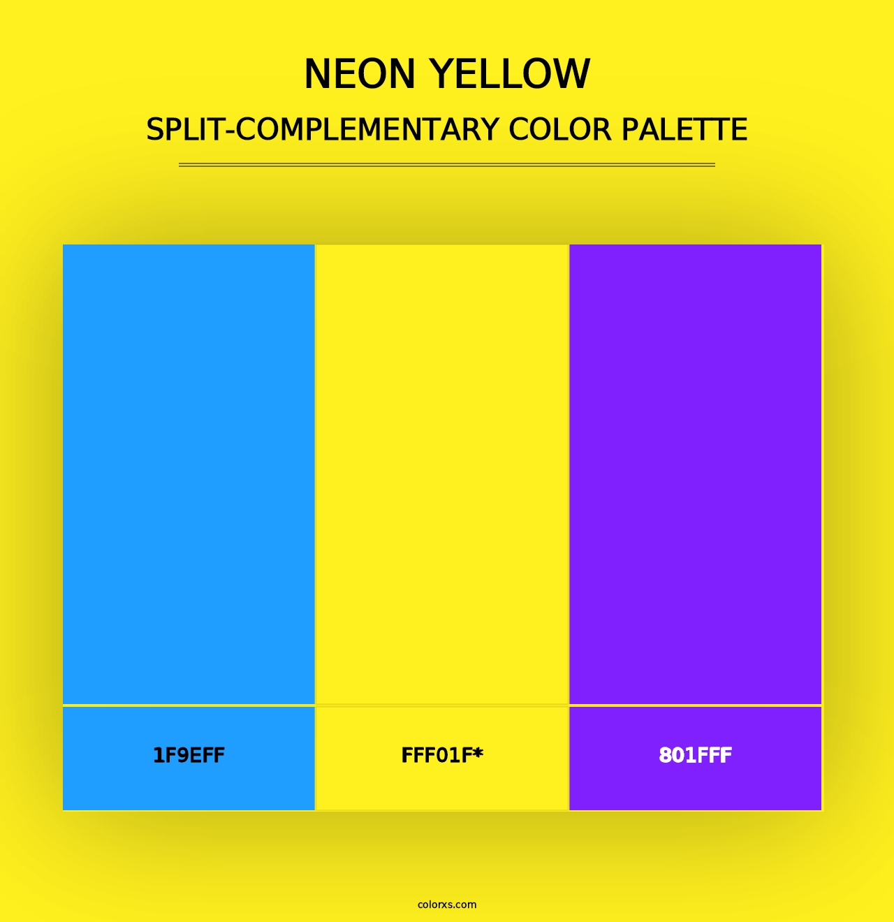 Neon Yellow - Split-Complementary Color Palette