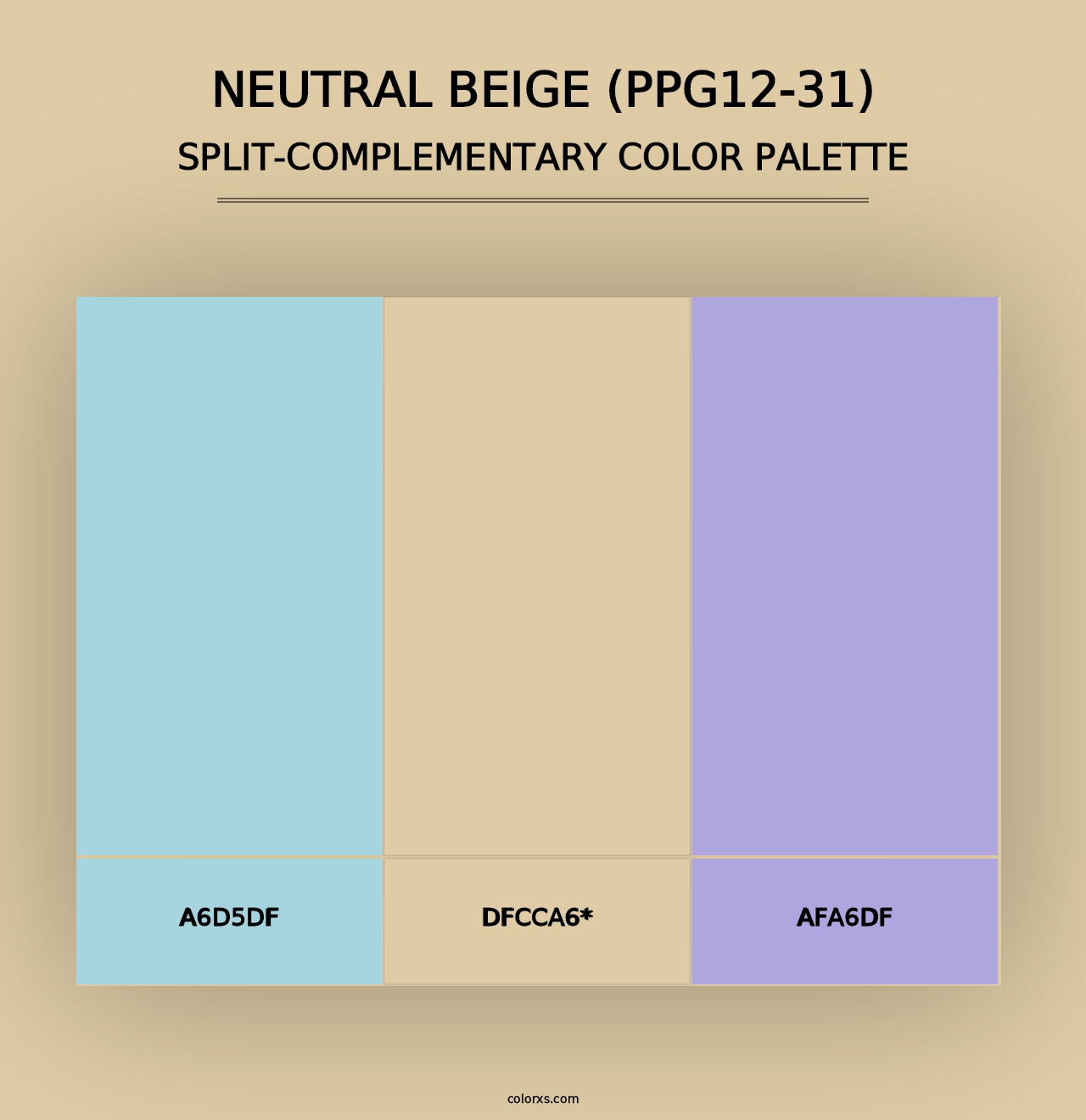 Neutral Beige (PPG12-31) - Split-Complementary Color Palette