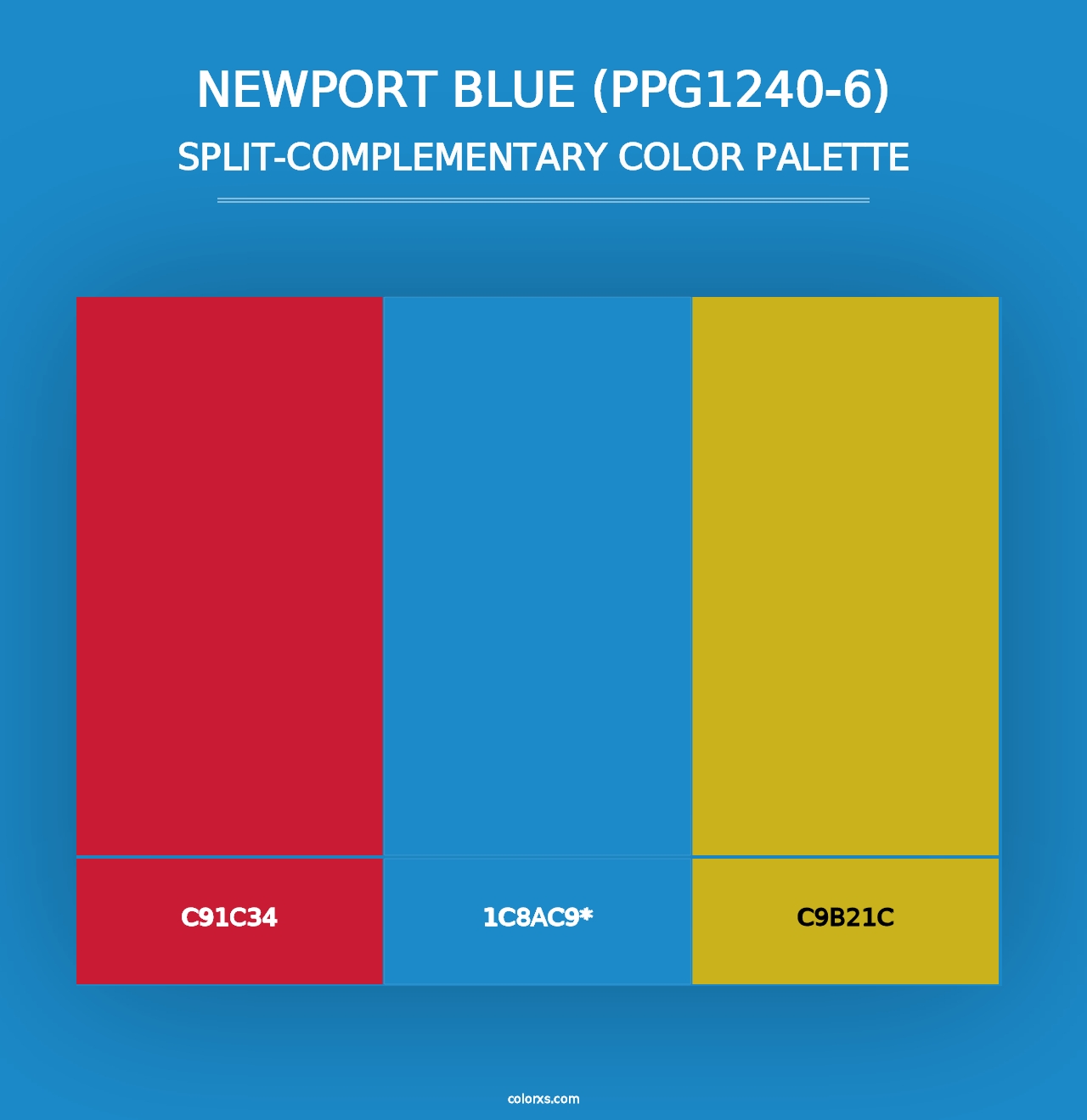 Newport Blue (PPG1240-6) - Split-Complementary Color Palette