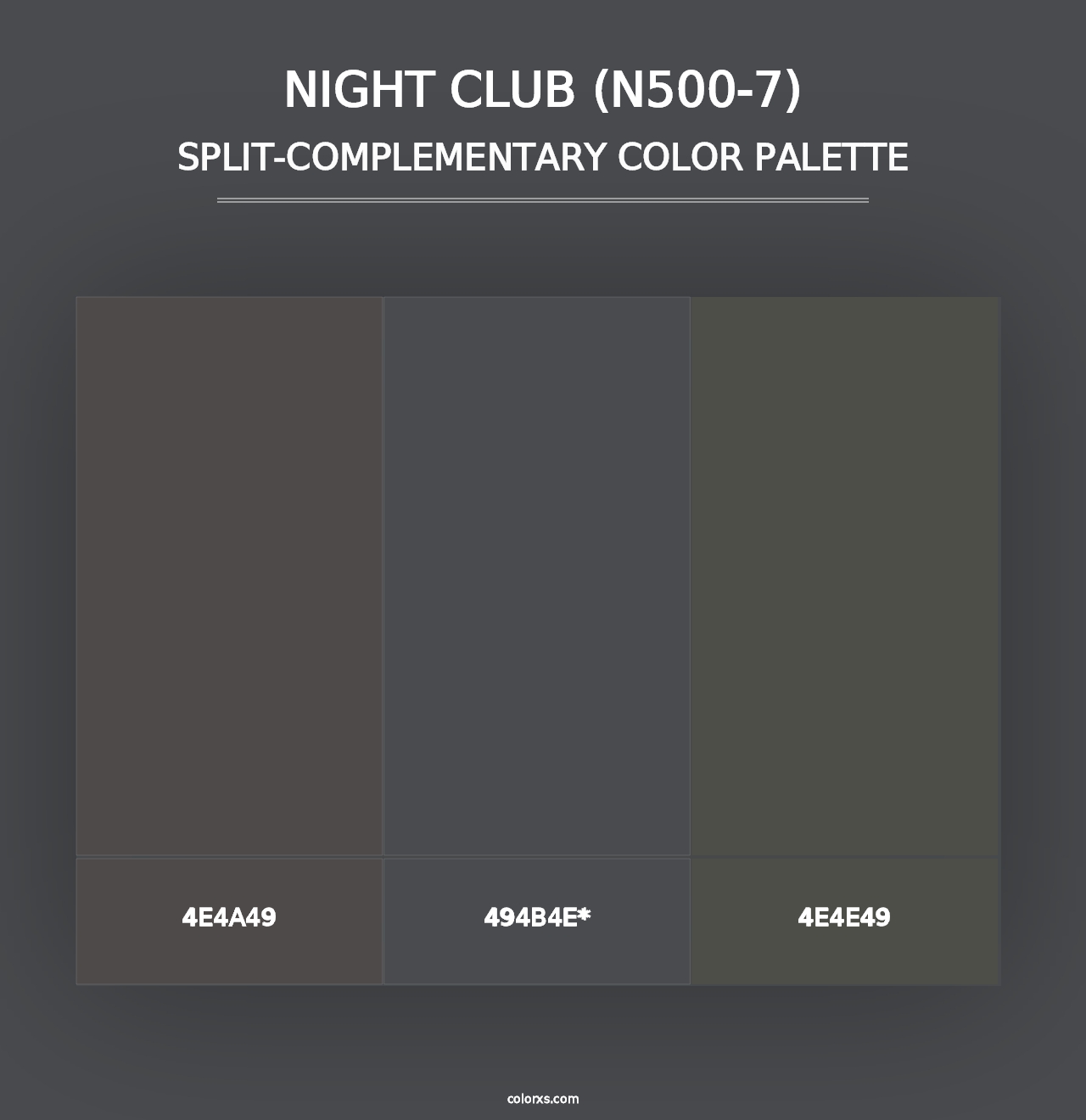 Night Club (N500-7) - Split-Complementary Color Palette