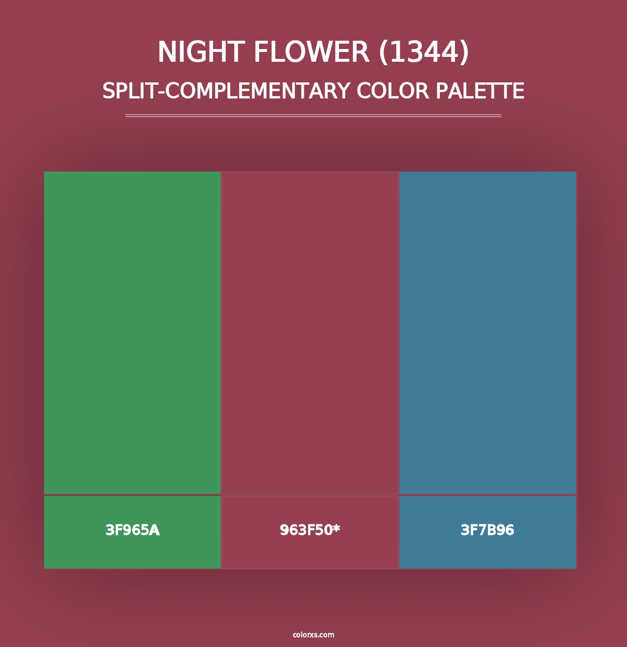 Night Flower (1344) - Split-Complementary Color Palette