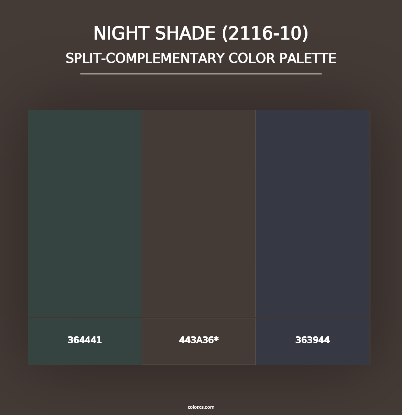 Night Shade (2116-10) - Split-Complementary Color Palette